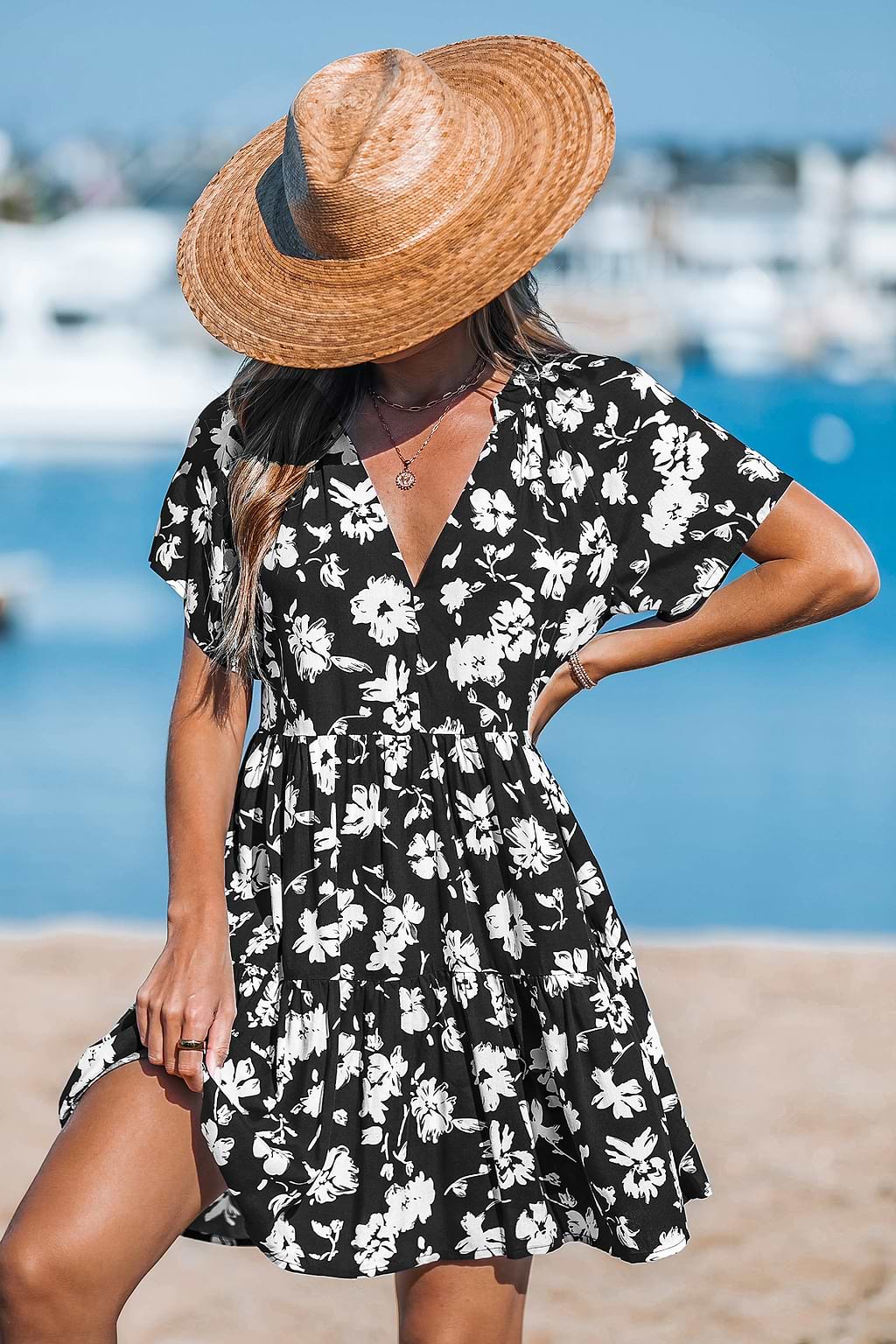 Classic Charm Floral Mini Dress