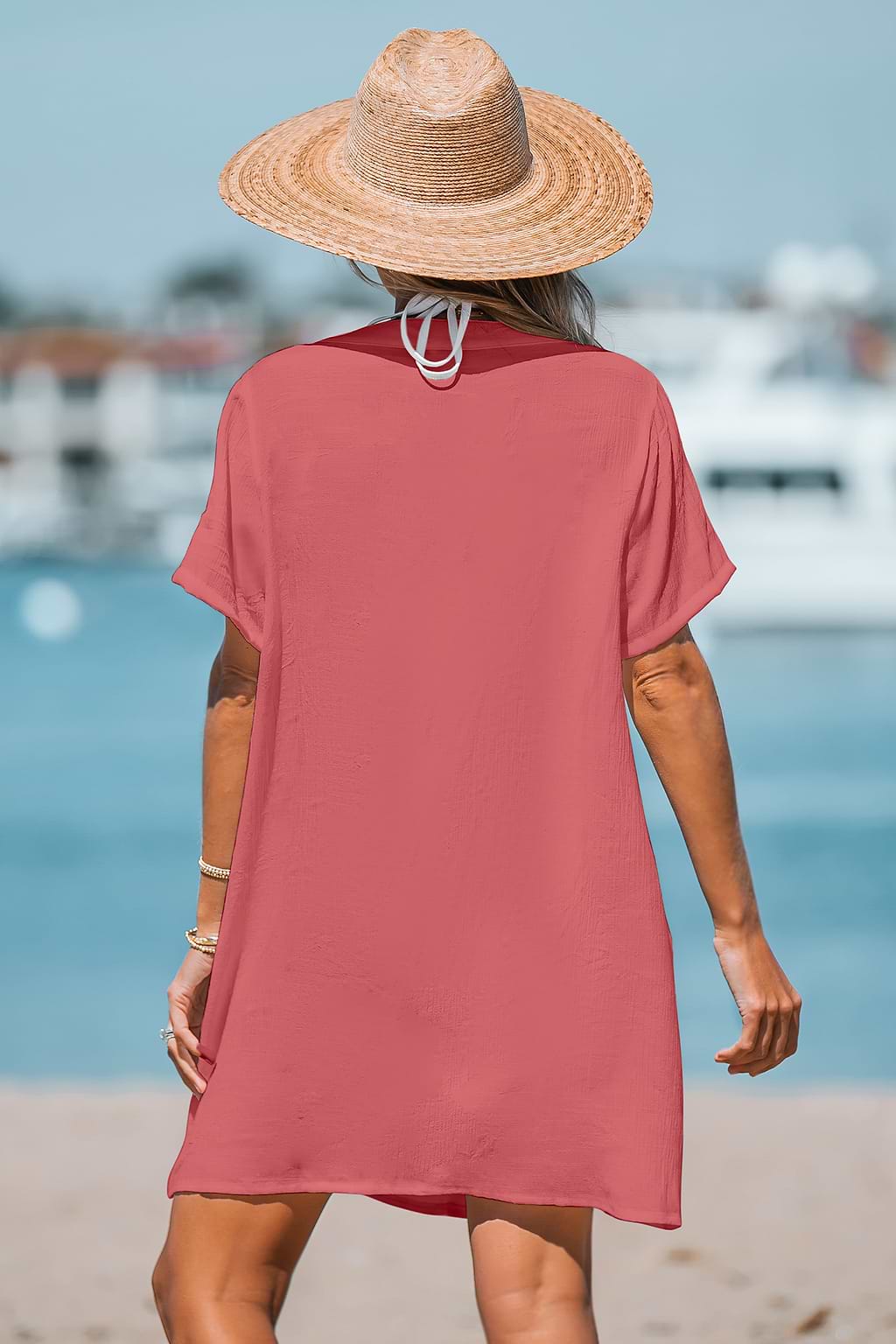 Sun Chaser Pink Cover-Up Mini Dress