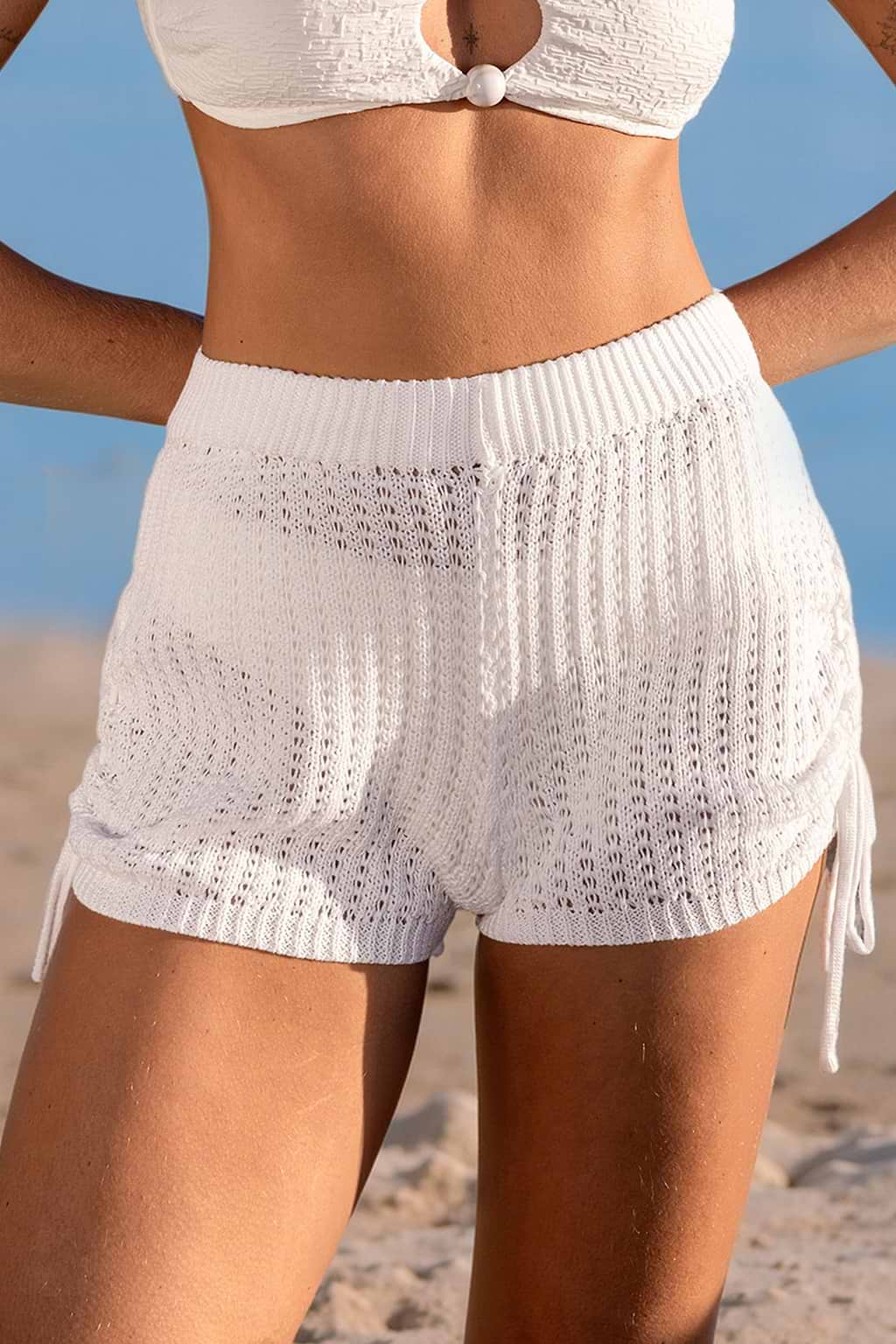 Biggest Flirt White Cover-Up Shorts