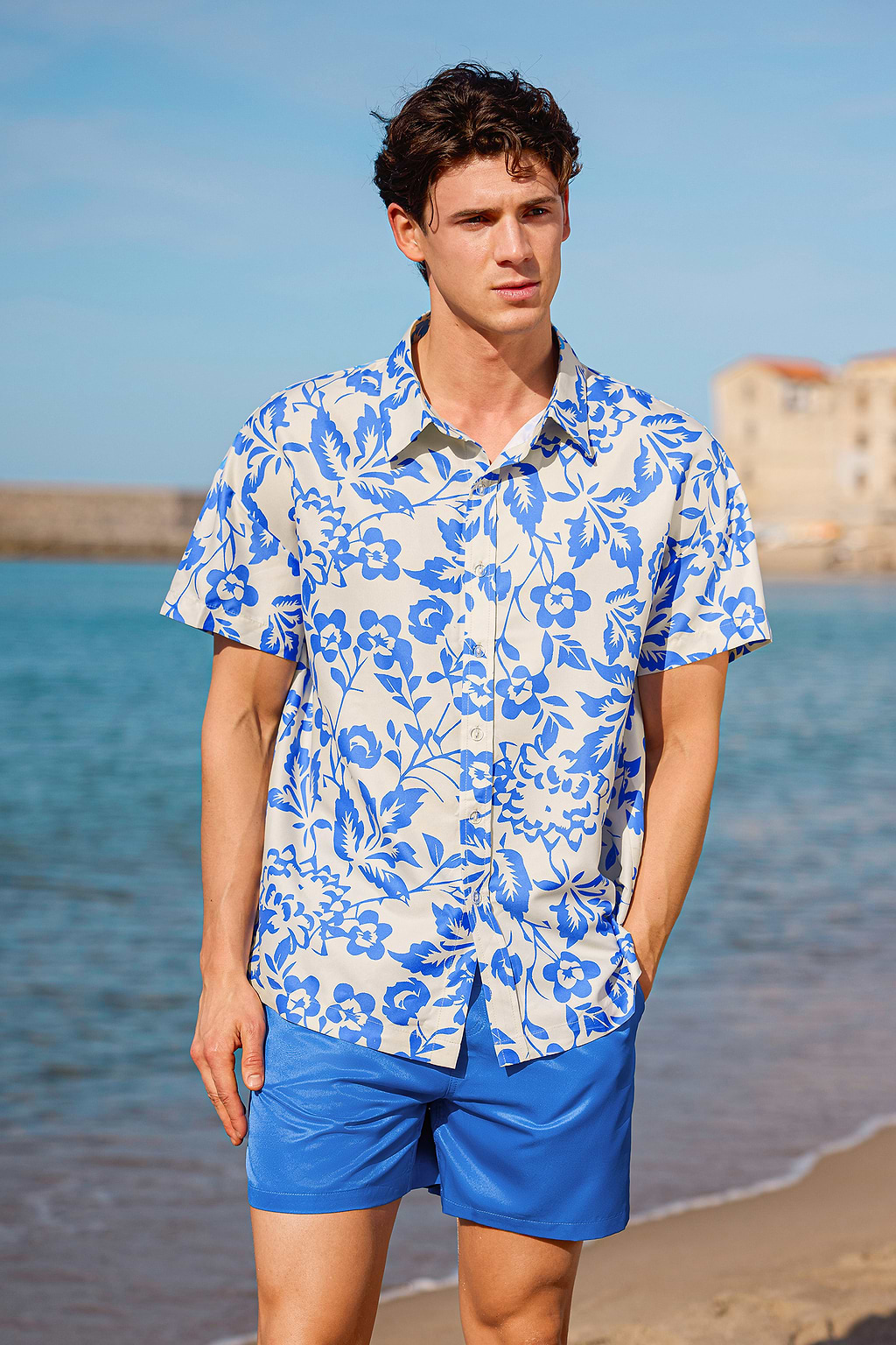 Pantaloncini da surf blu Electric Waters