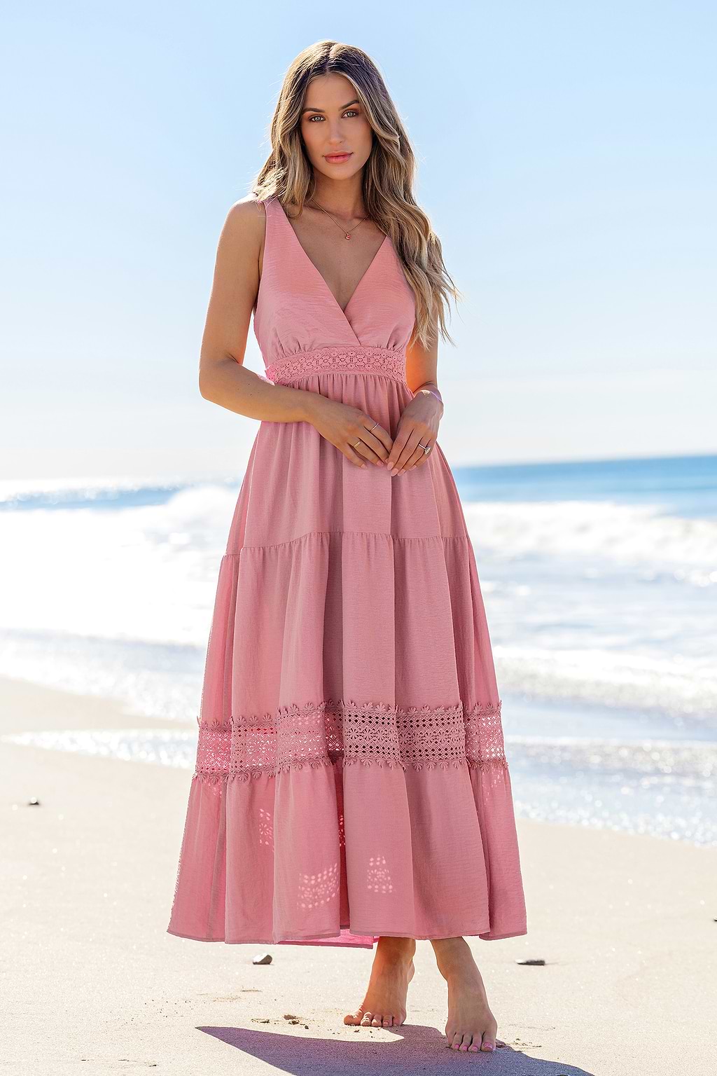 Dried Rose Mauve Maxi Dress