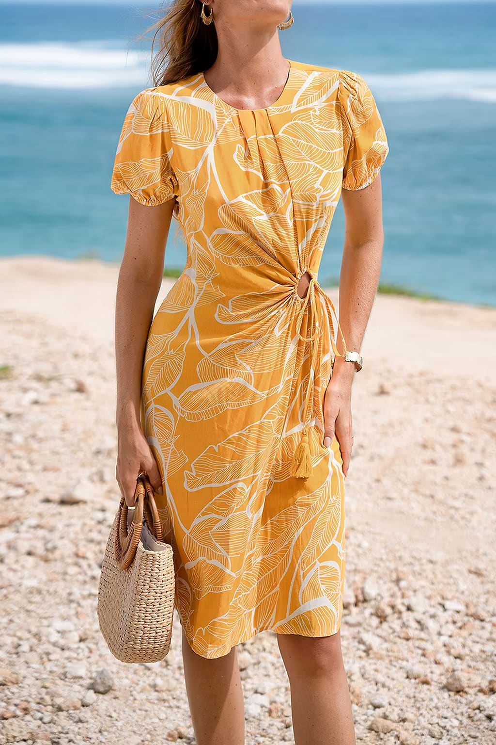 Flirt Factor Tropical Midi Dress