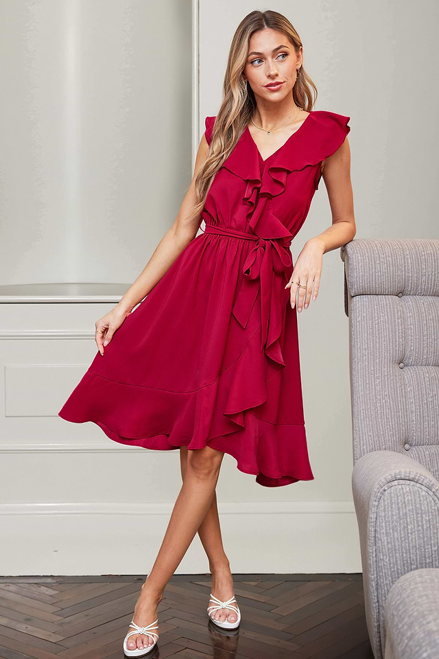 Charlotte Red Midi Dress