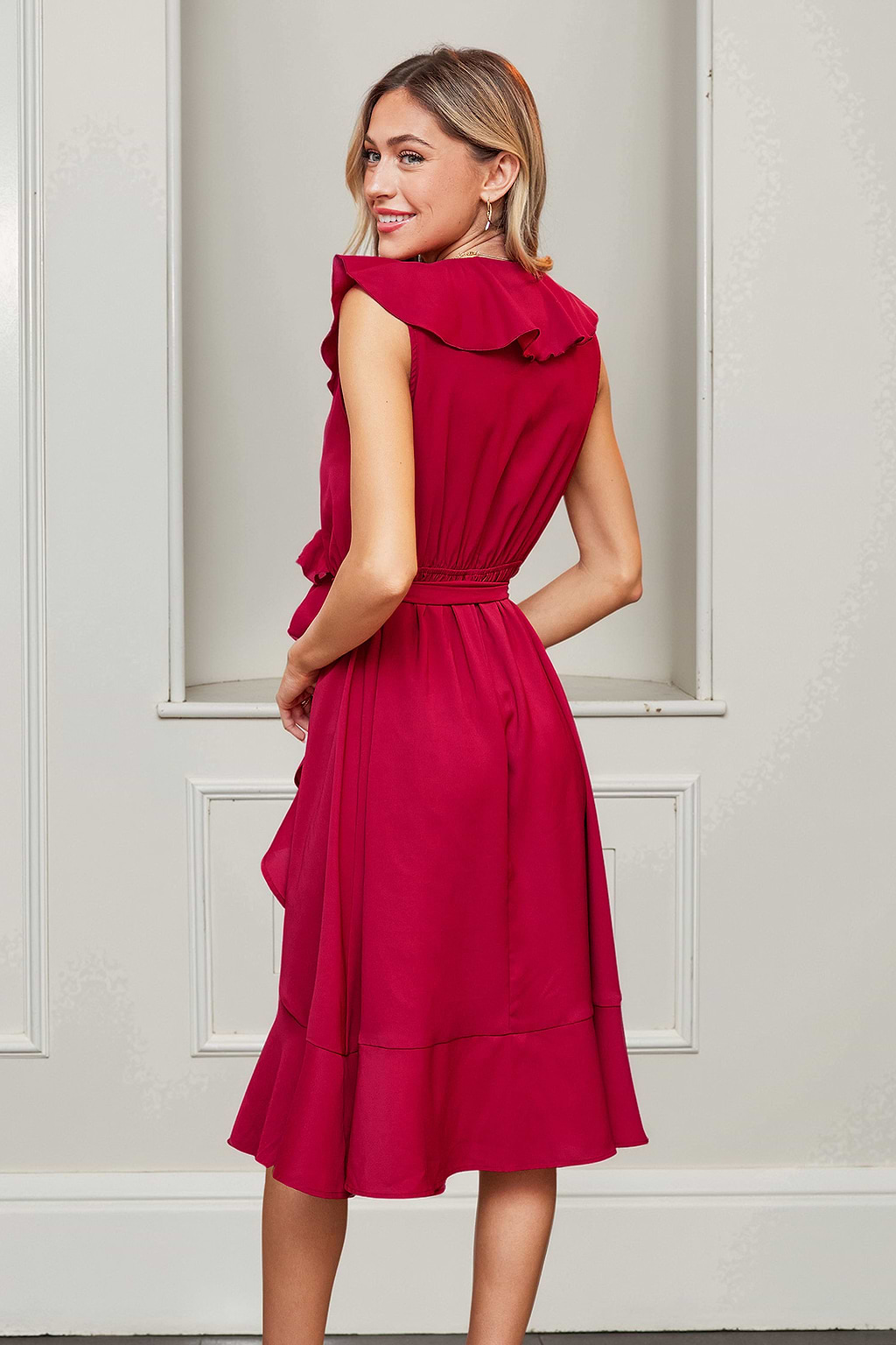 Charlotte Red Midi Dress