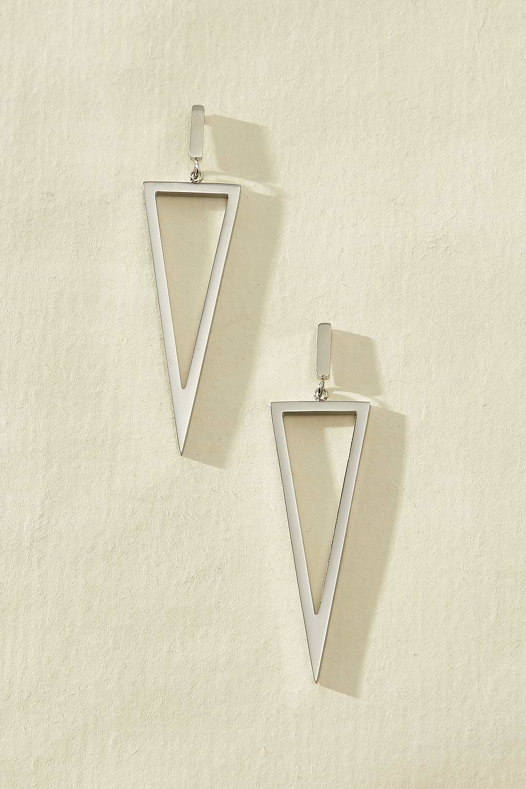 Bold Edge Silver-Tone Earrings