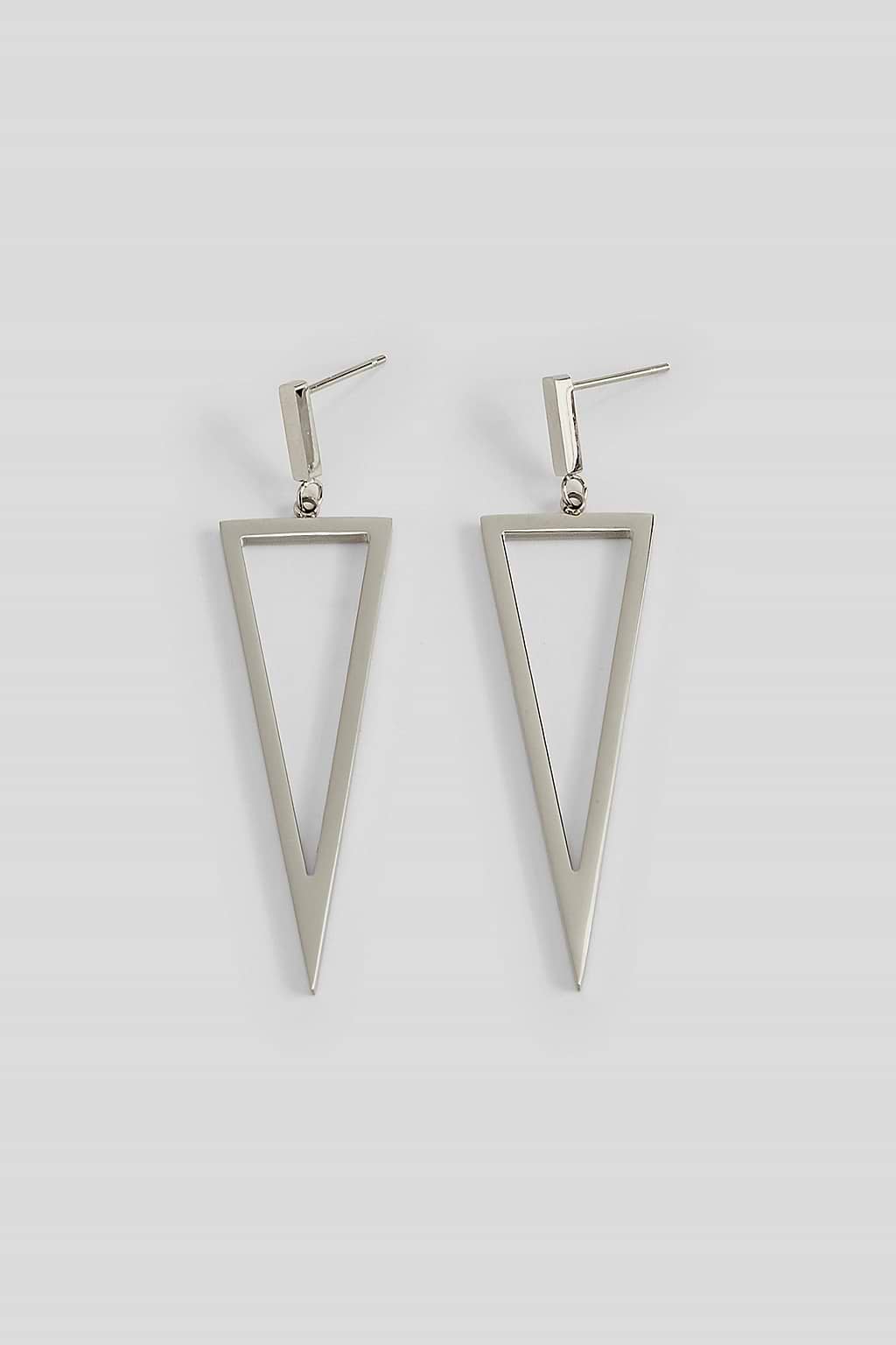 Bold Edge Silver-Tone Earrings