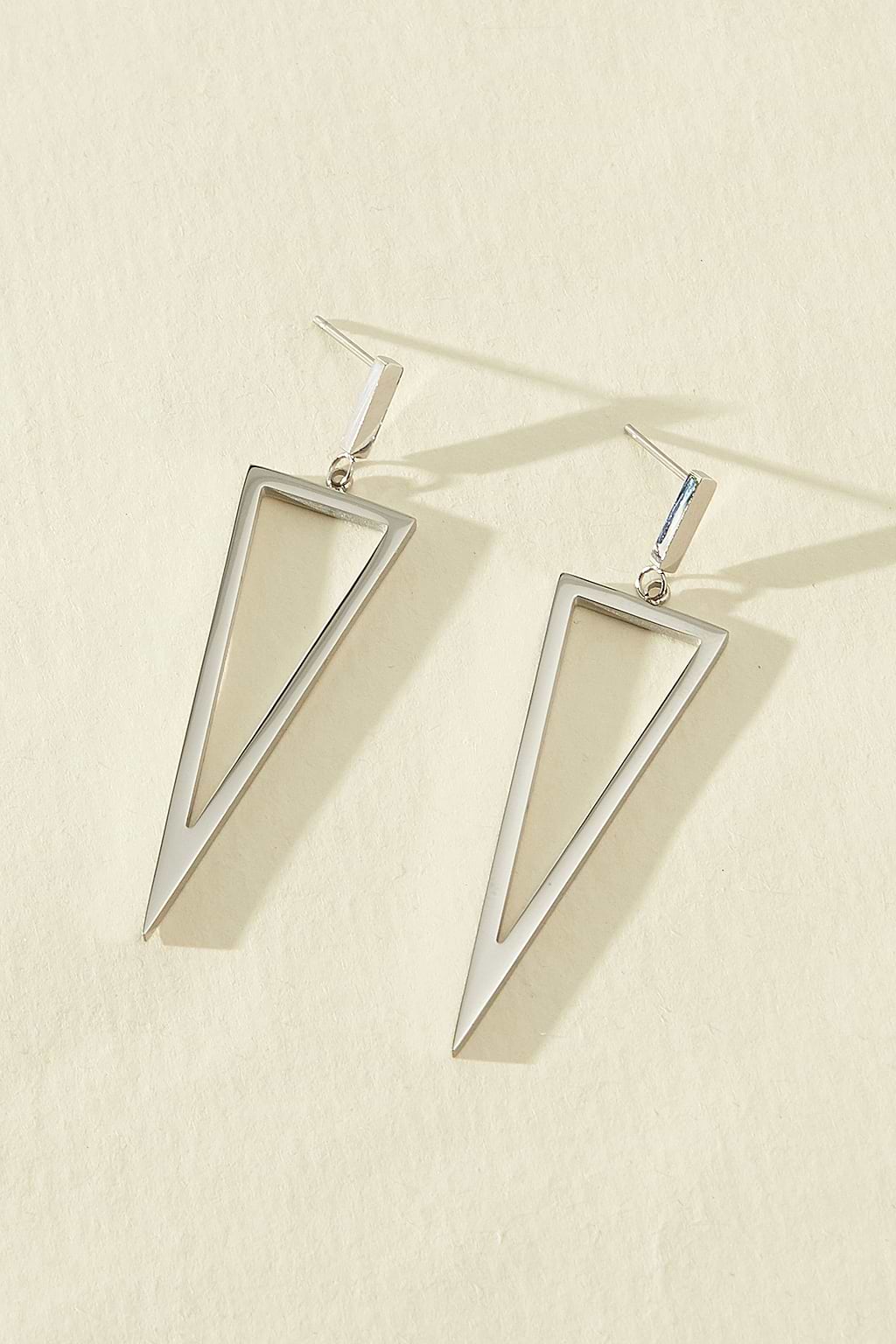 Bold Edge Silver-Tone Earrings