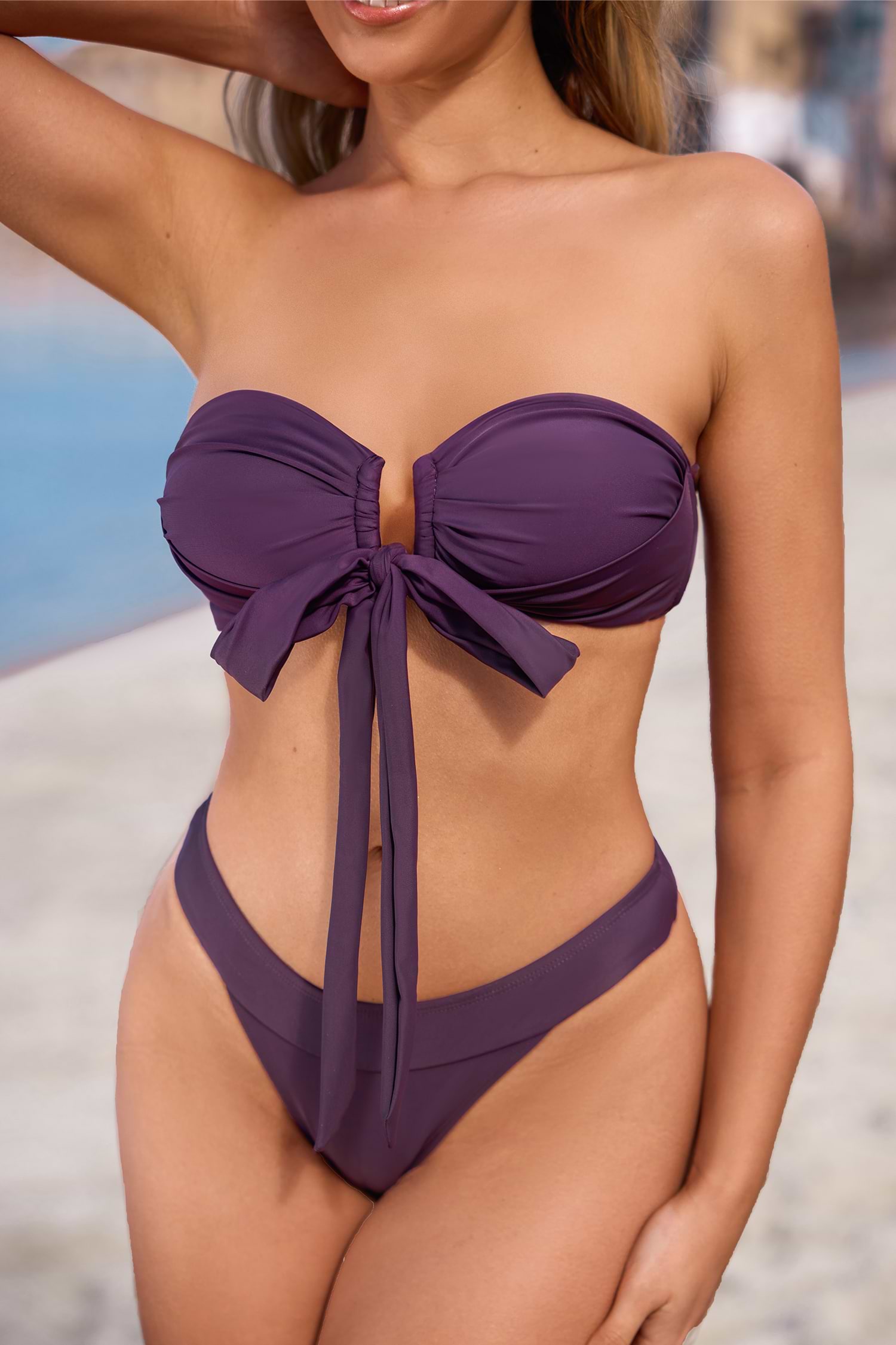 CUPSHE ラベンダー パープル Oリング ビキニ 上下 セット 関送込 Positano Sands Purple Bikini Set