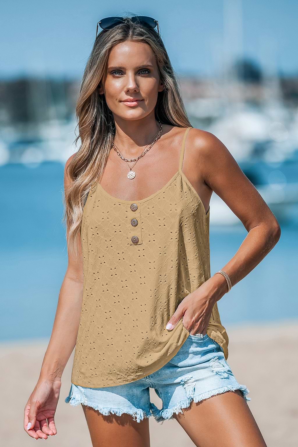 Delicate Lace Beige Cover-Up Top