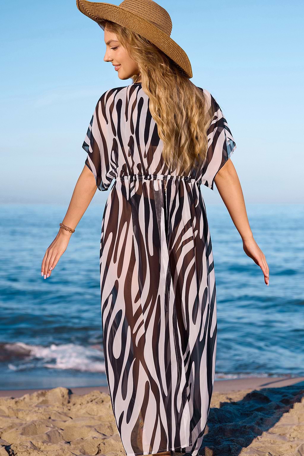 Tidal Muse Abstract Cover-Up Kimono