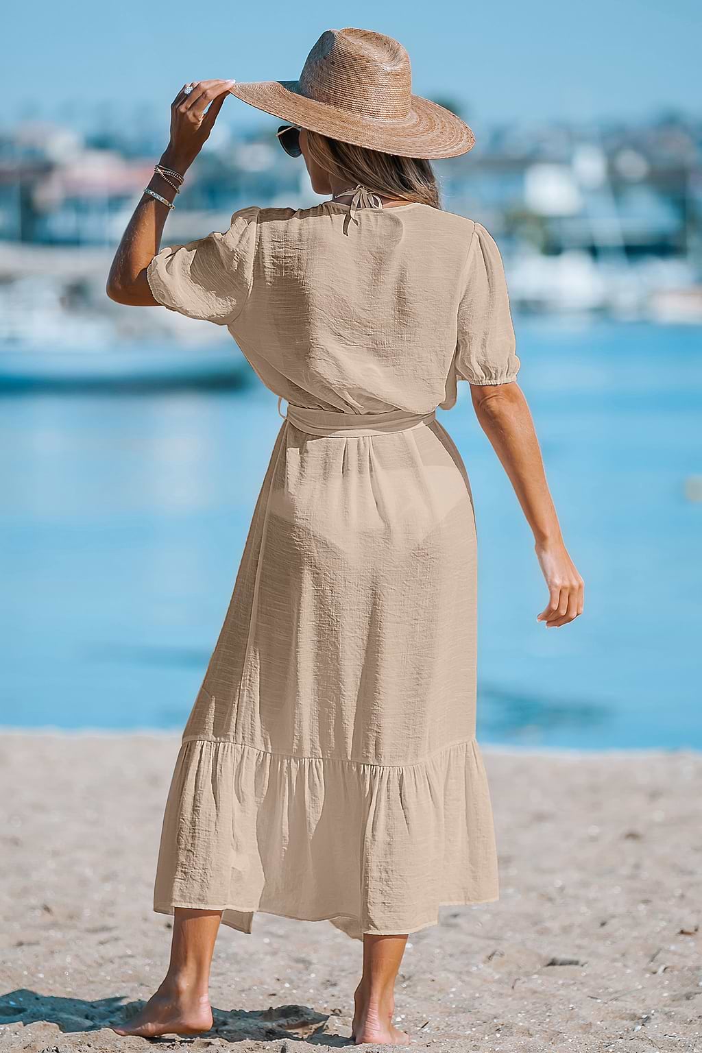 Island Flow Beige Cover-Up Kimono
