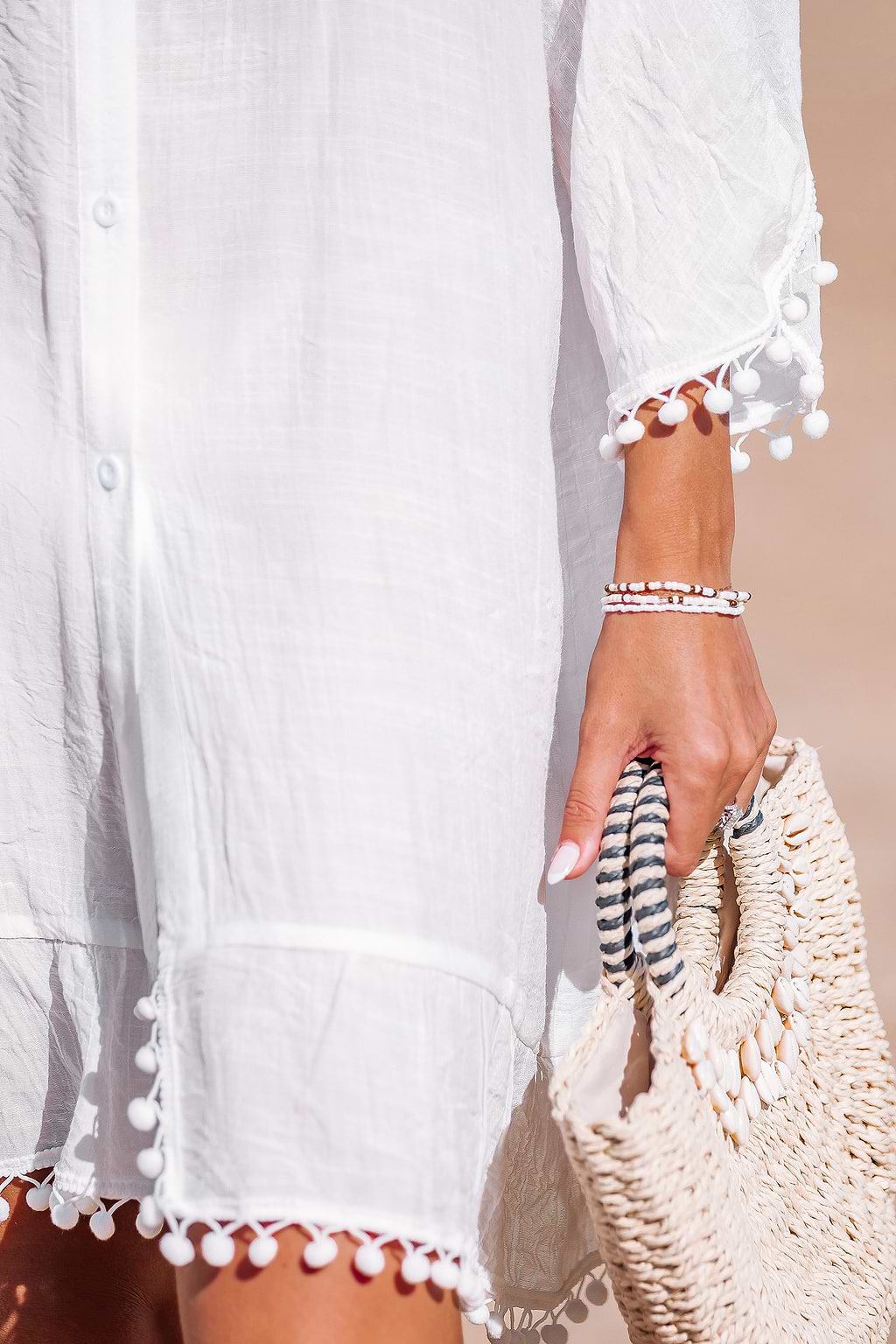 Vestido corto blanco tipo pareo Gone Swimming