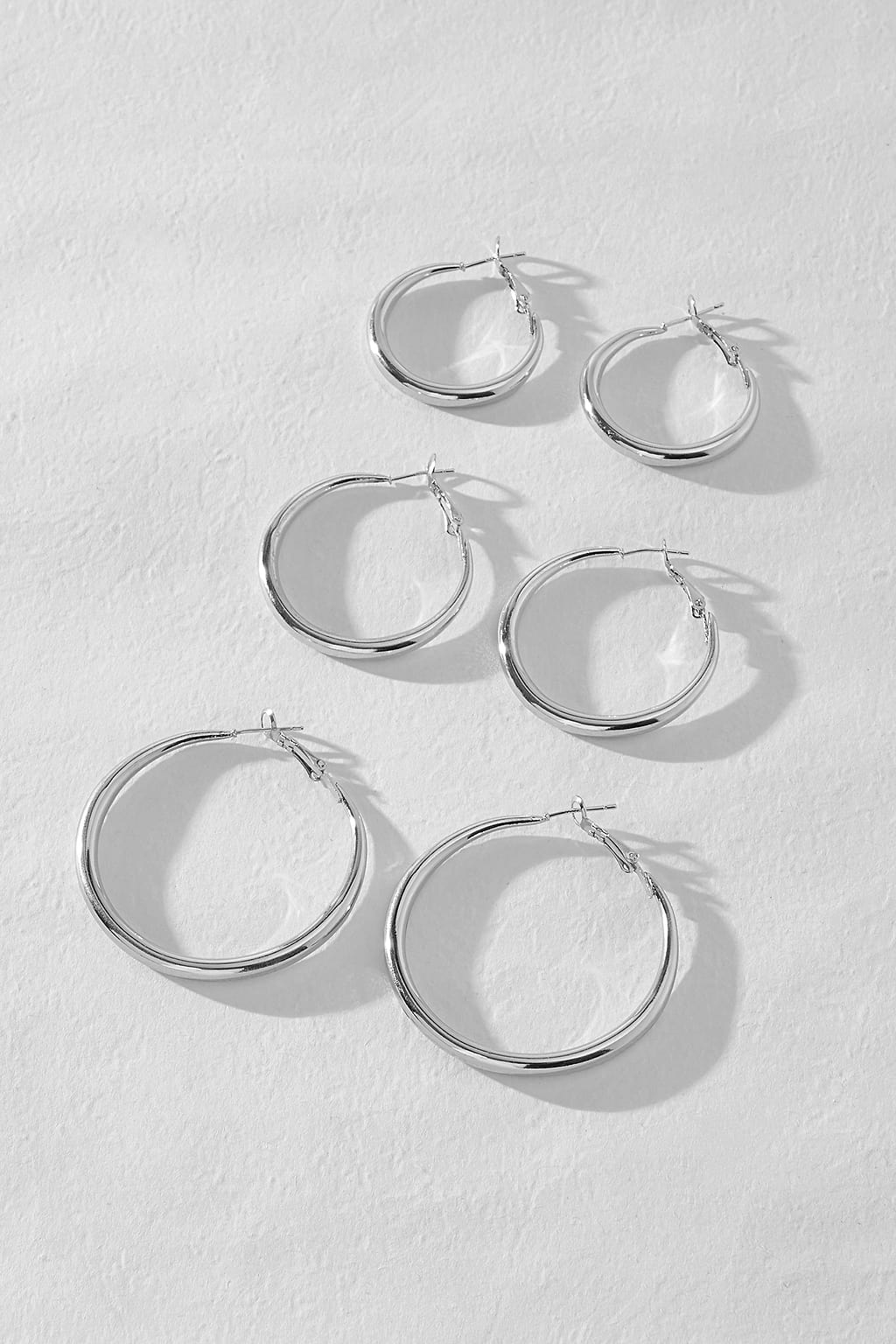 Classic Hoops Silver-Tone Earrings Set