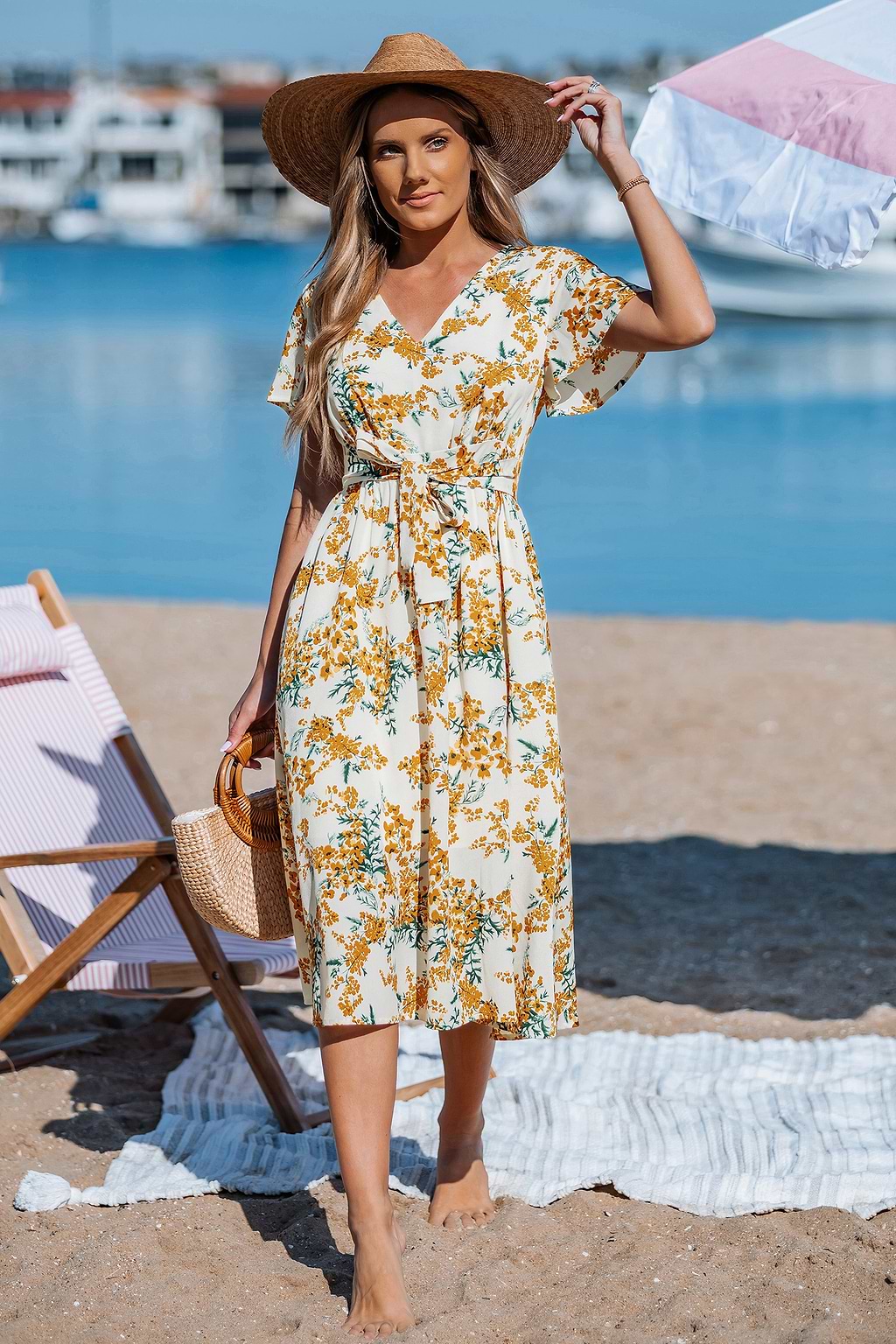 Sunlit Wildflowers Floral Mini Dress