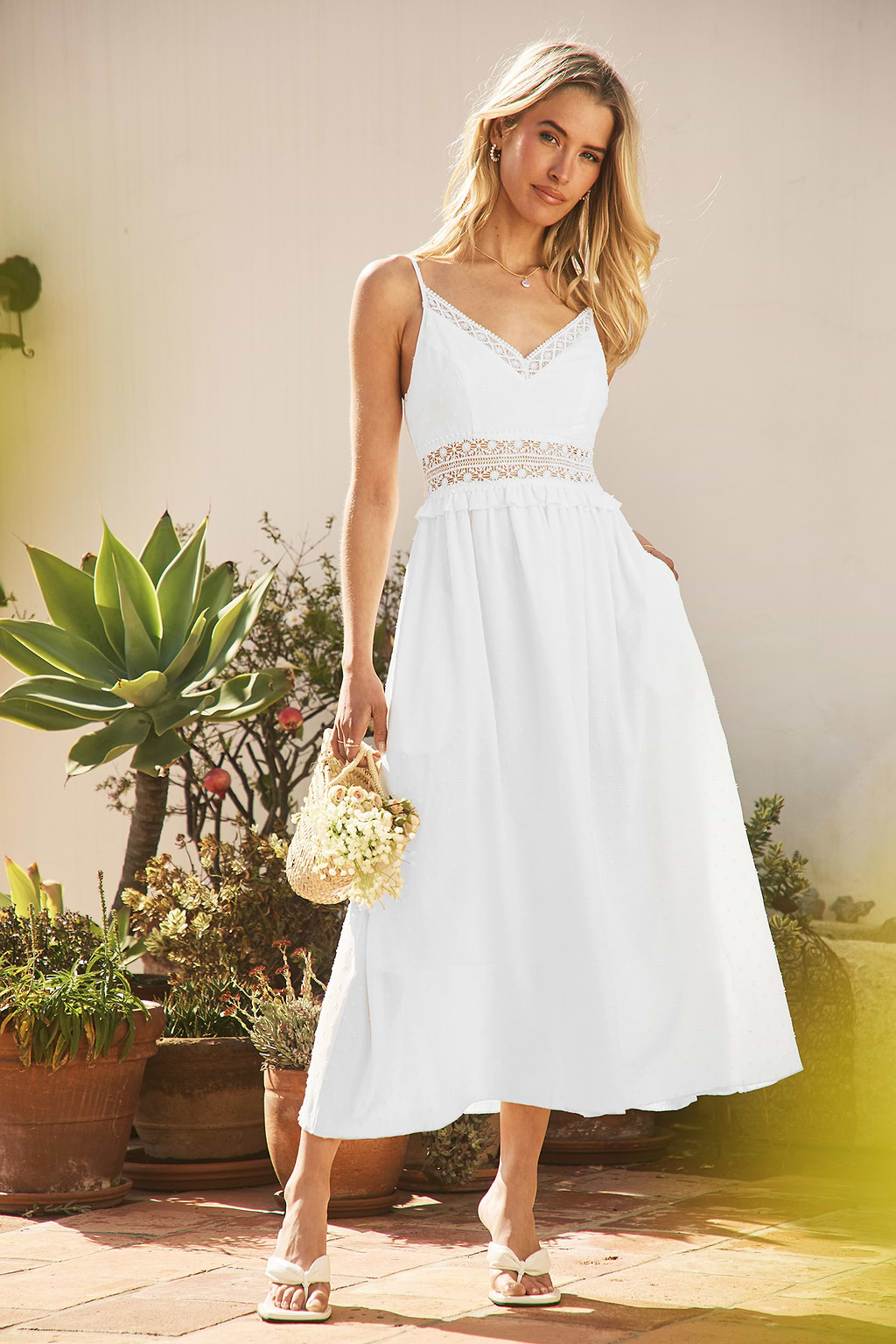 Soft & Feminine White Maxi Dress
