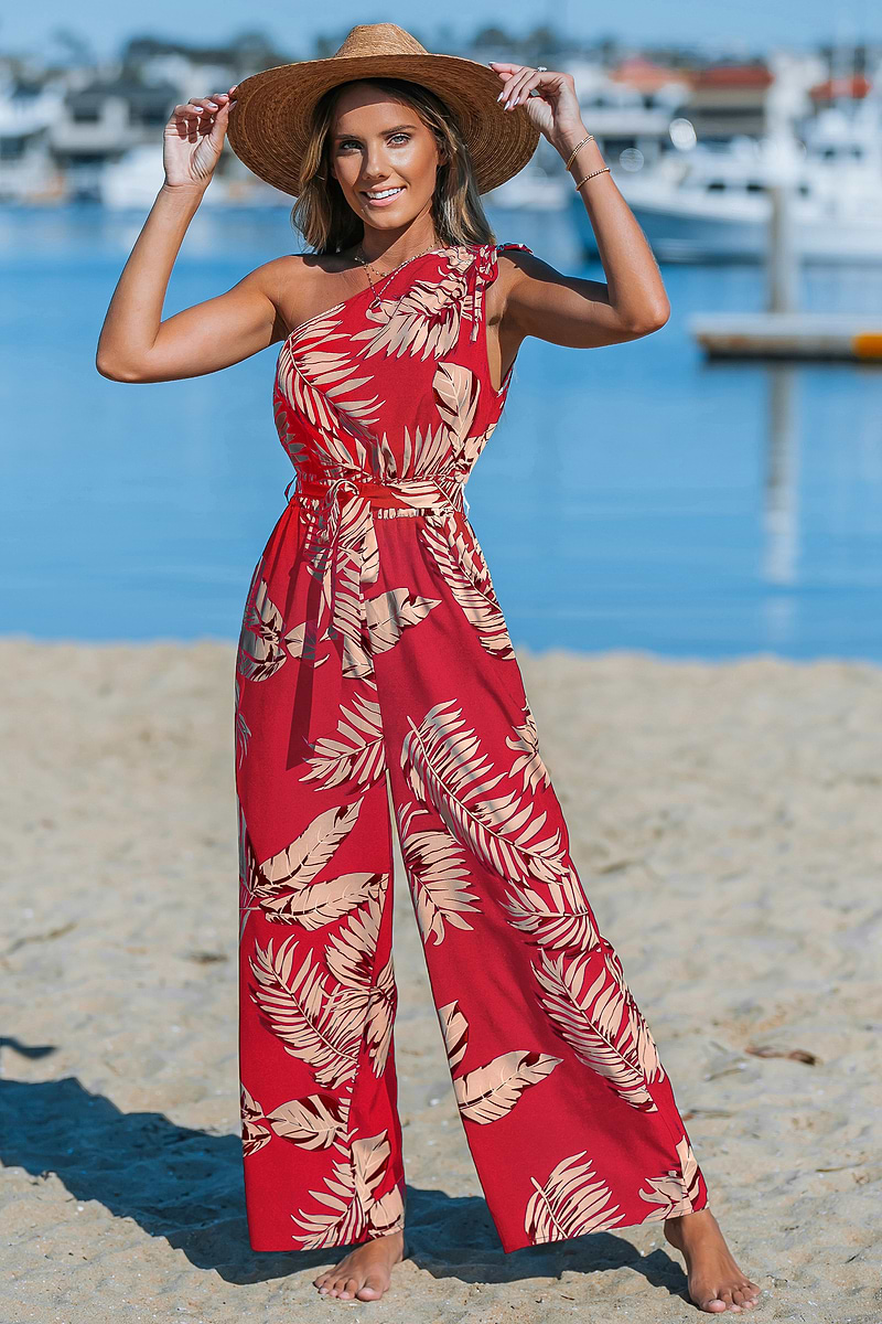 Fiery Delight Tropical Jumpsuit