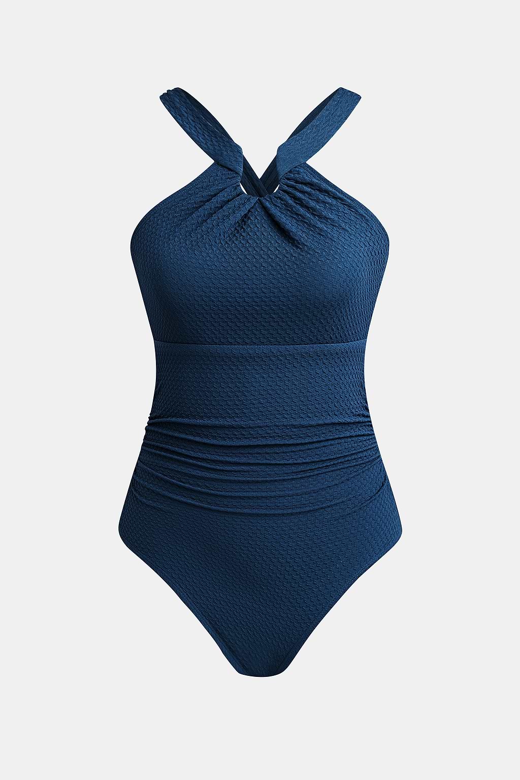 Maillot de bain une pièce ventre plat à col montant et dos croisé