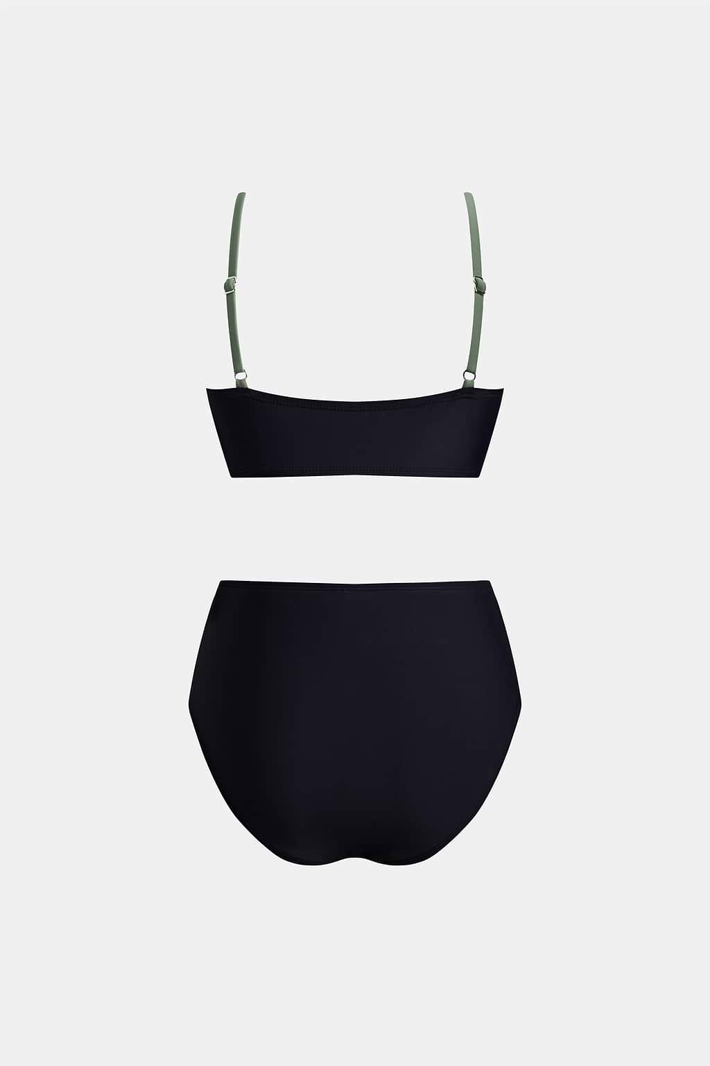 Bikini taille haute vert eucalyptus