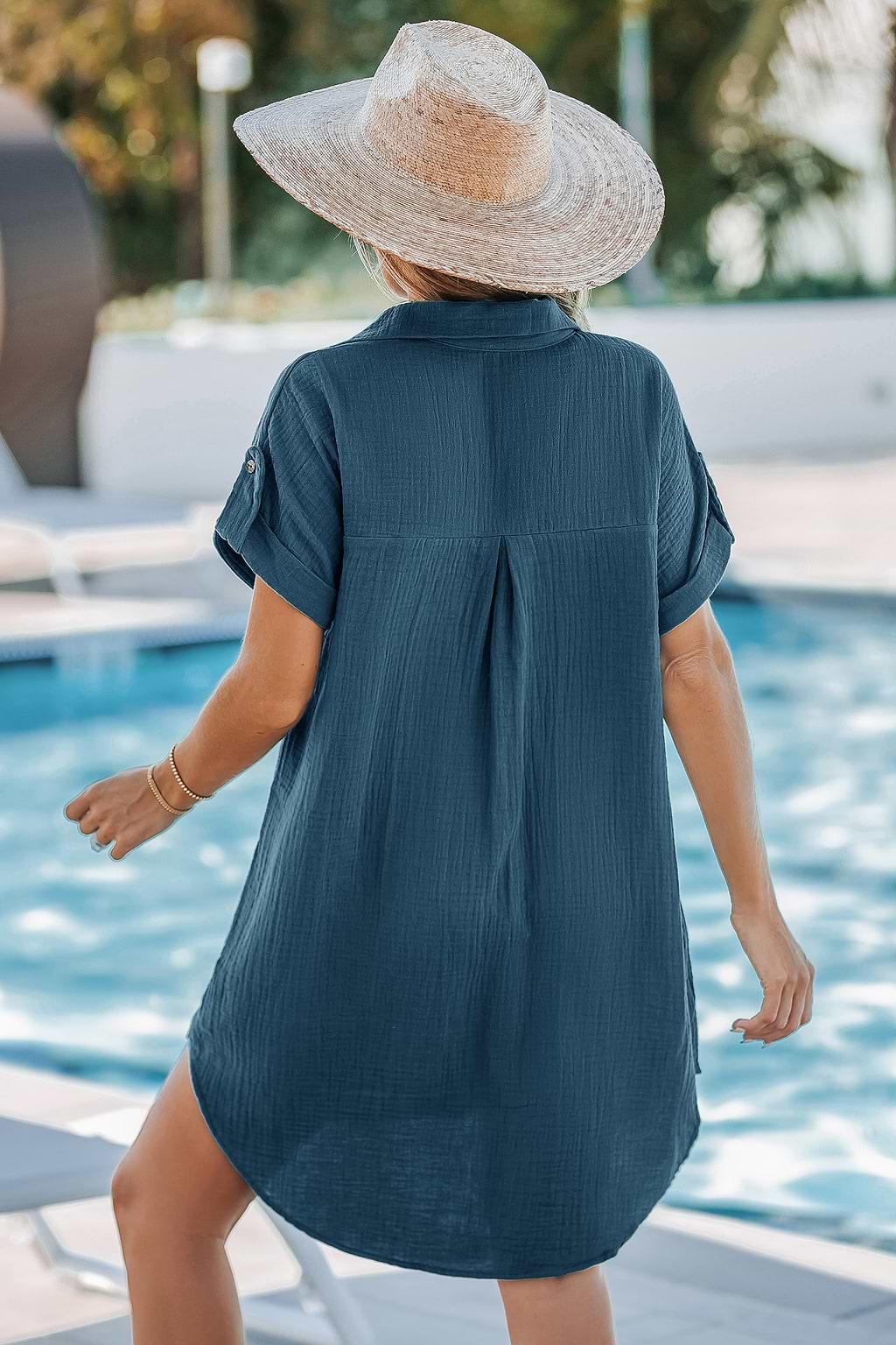 Poolside Vibes Blue Mini Dress