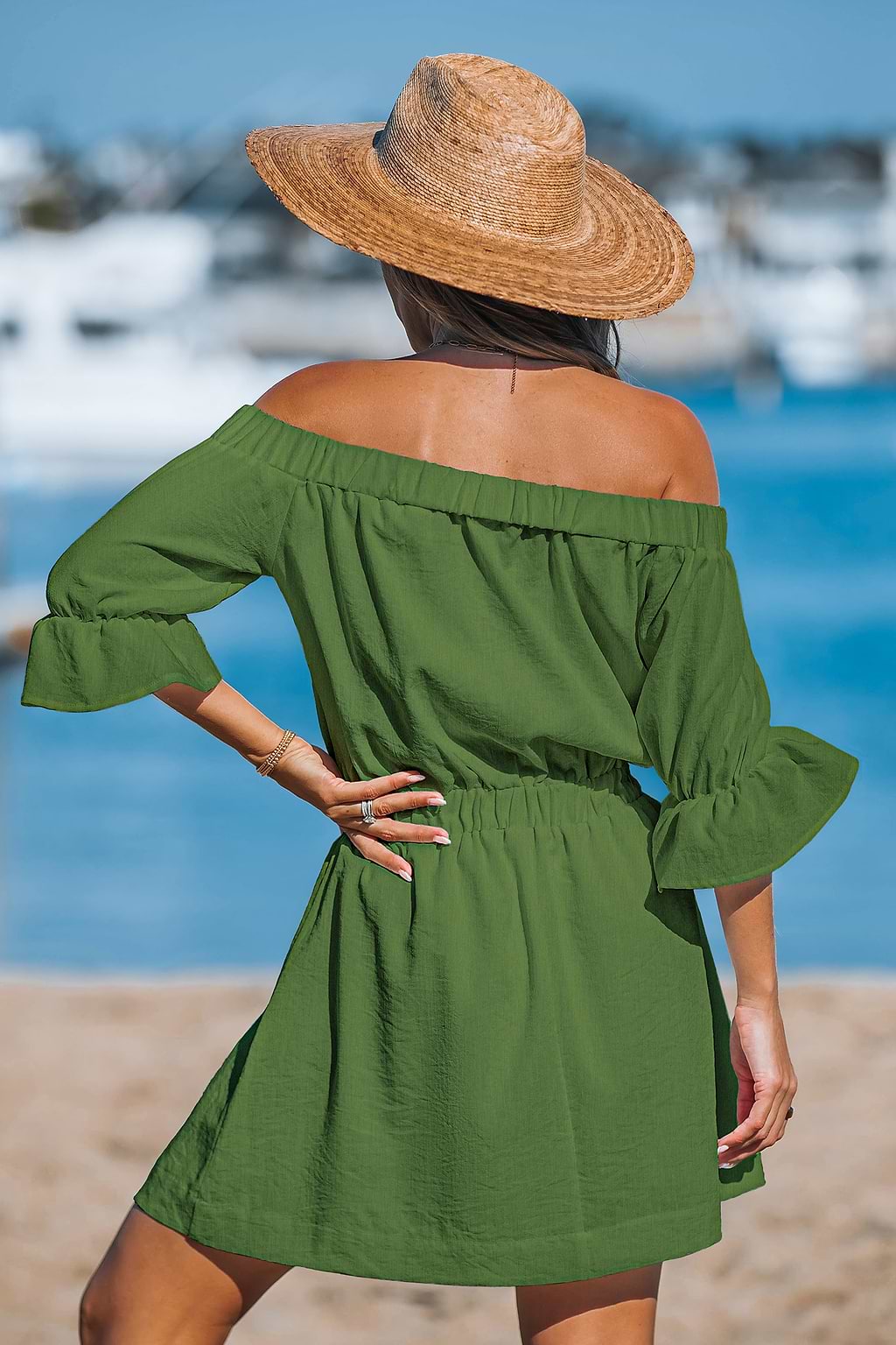 Free Spirit Green Mini Dress