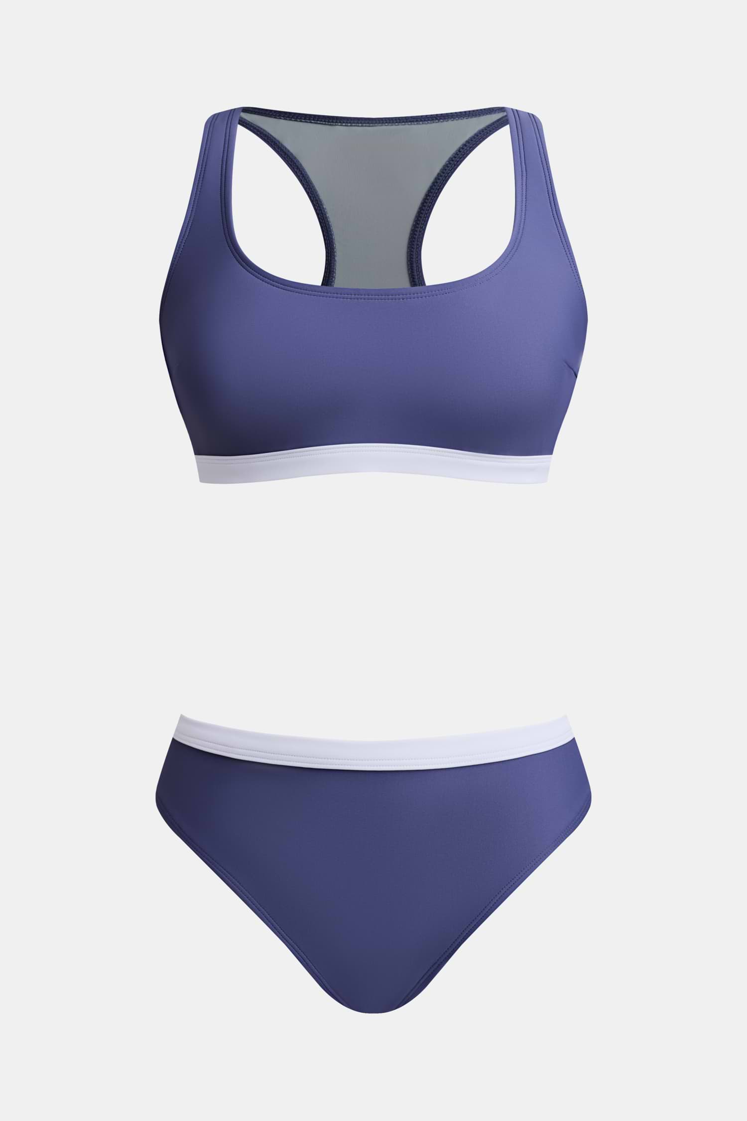 Roaming River Sporty Back Bralette & Banded Hipster Bikini Set