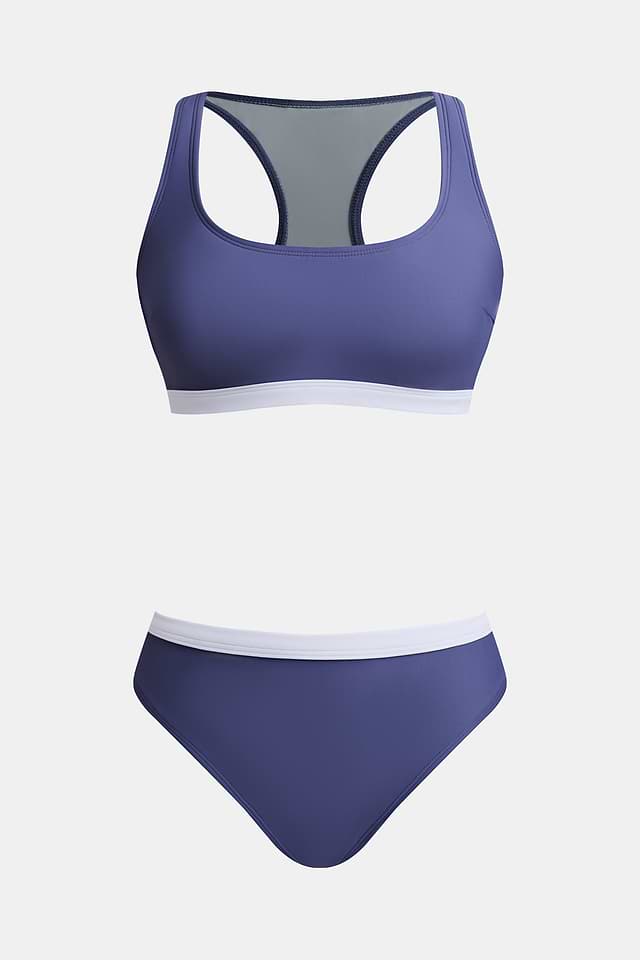 Roaming River Sporty Back Bralette & Banded Hipster Bikini Set