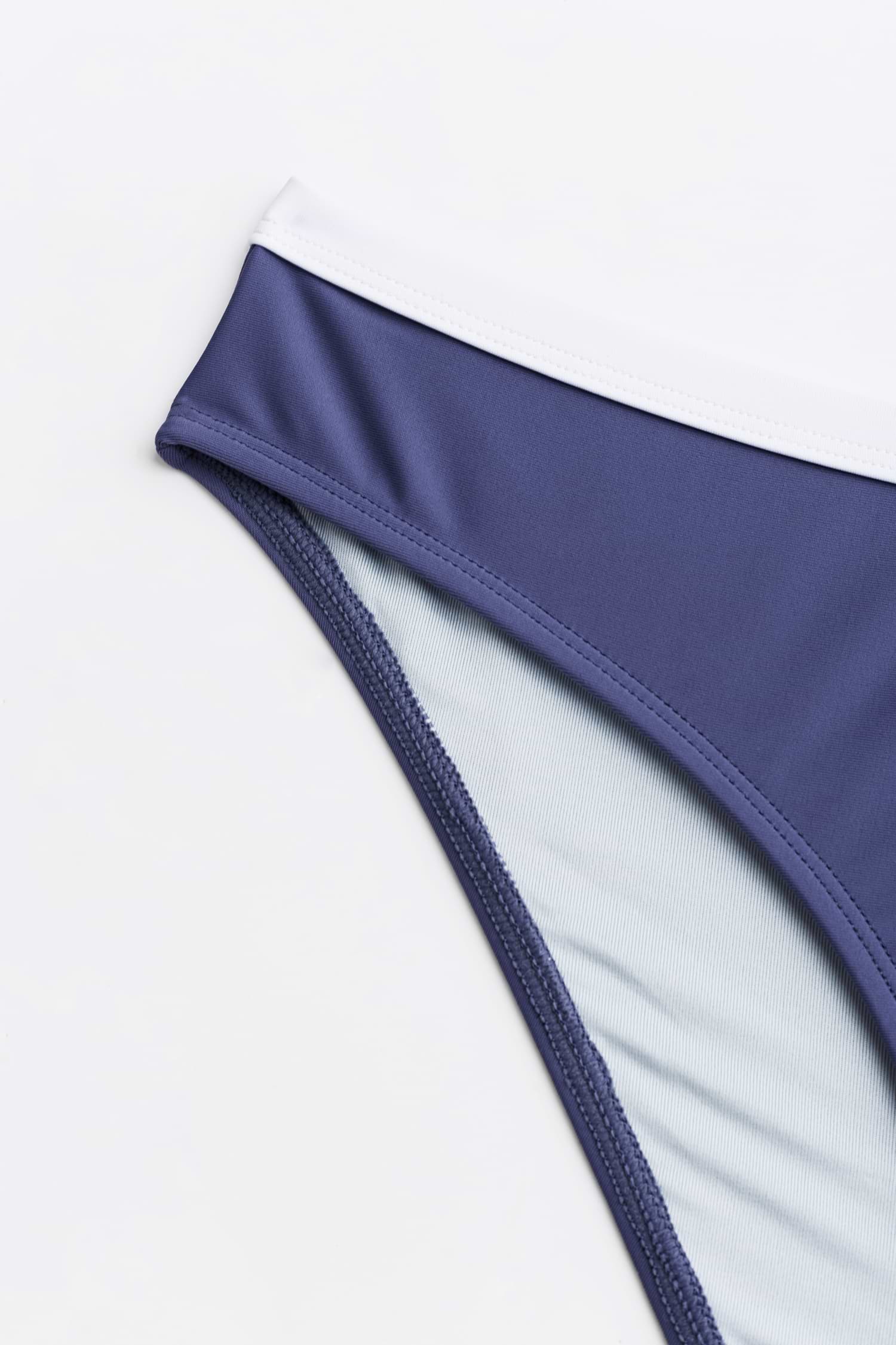 CUPSHE オールインワン リゾート ビーチ オーバーサイズ パンツ Seaside Stitch Blue Bikini Set