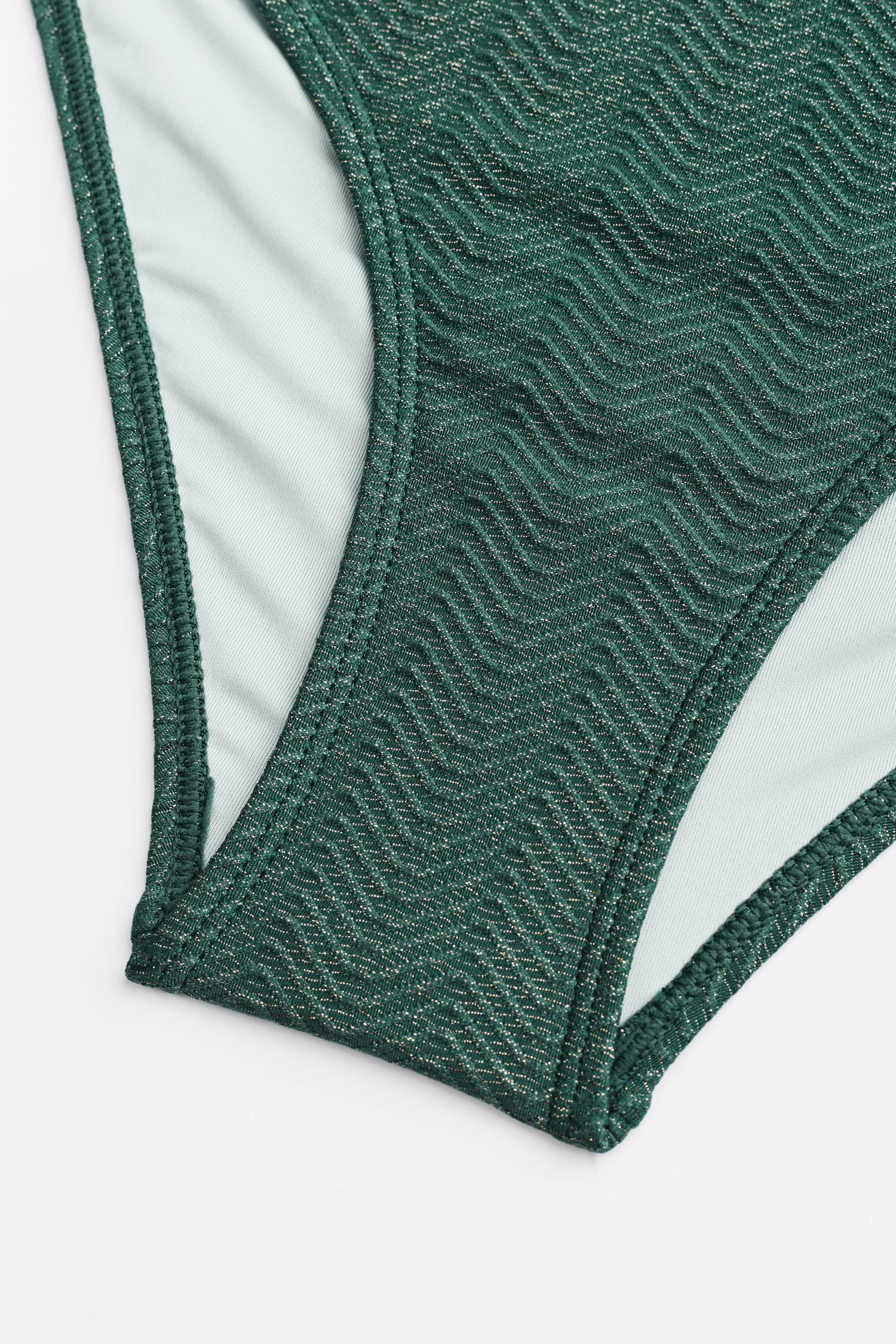 Green Wave V-Neck Bralette & Mid Rise Hipster Bikini Set