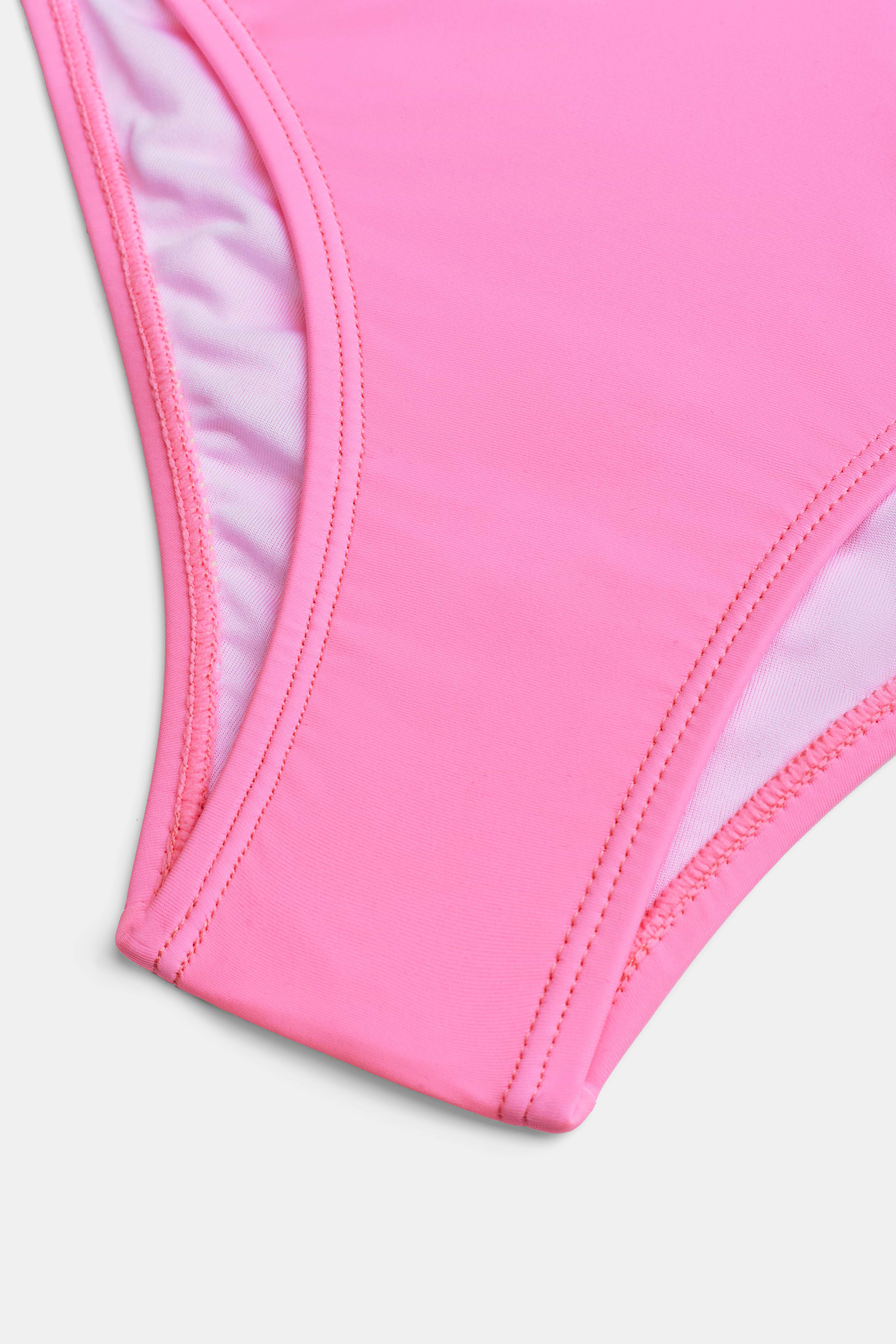 Pink Colorblock Stitching Bikini Top & Cheeky Bottoms Set