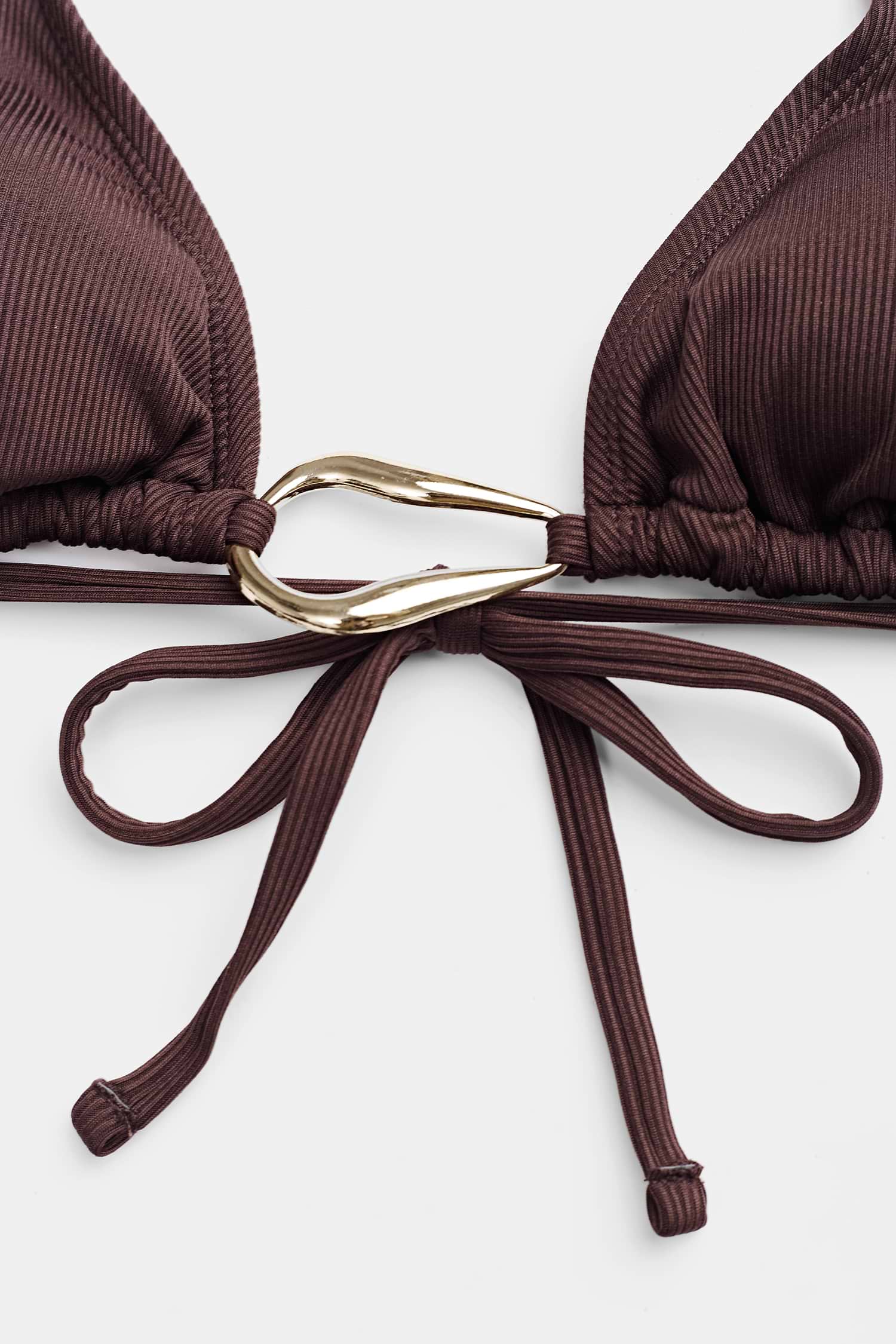 Sculptural Muse Brown Bikini Set