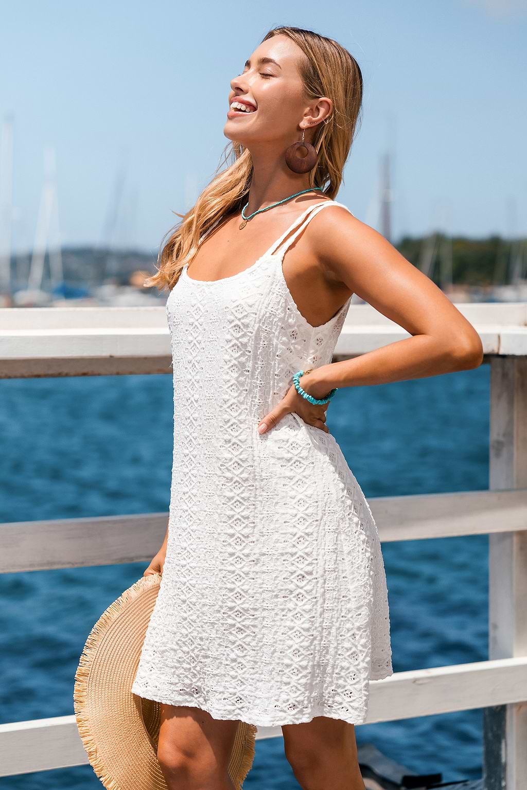 erene Lace White Mini Dress