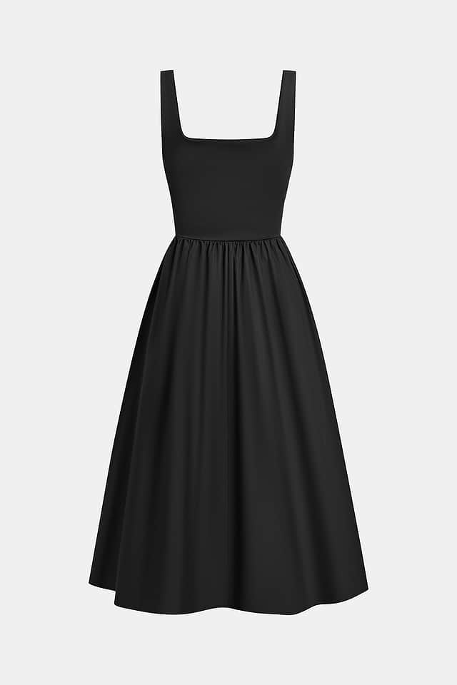 a line black dress sleeveless Sleeveless A Line Mini Dress | A-Line Dress main image 0