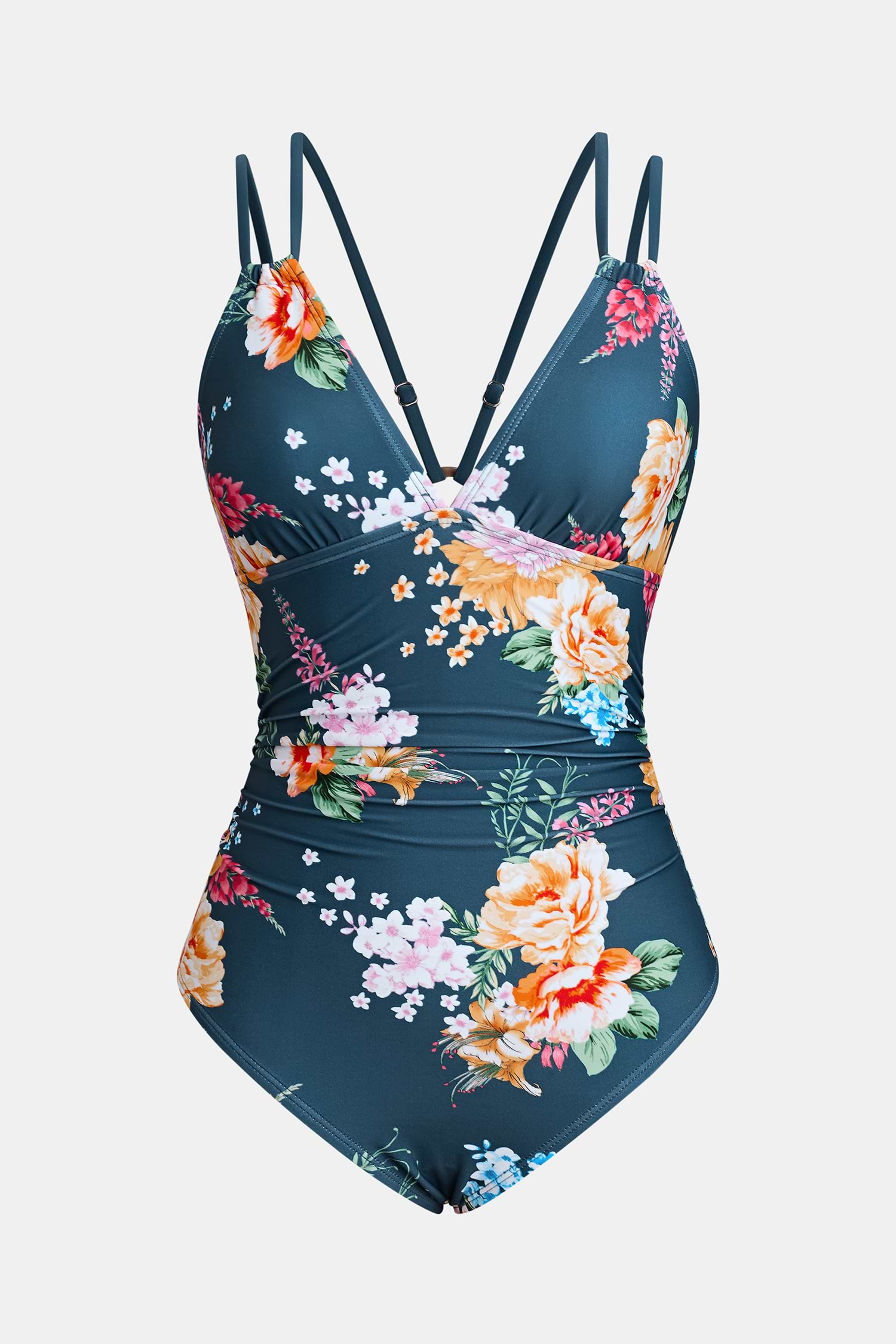 ナチュラル★Cupshe★ストライプ カットアウト ロンパース Women's Shirred Strappy Cutout One Piece Swimsuit -Cupshe