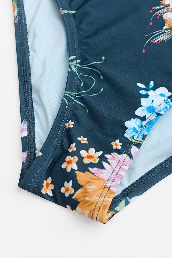 Tropical Floral Cutout One-Piece
