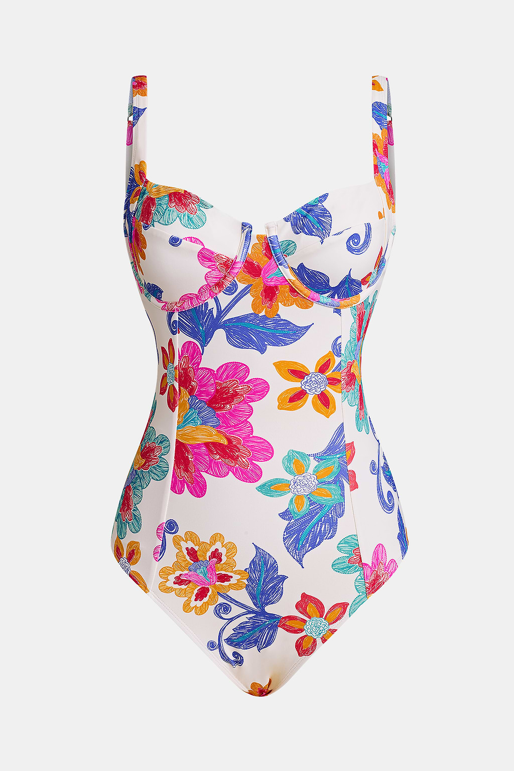 Boho Floral Underwire Slim & Sculpt One Piece Swimsuit