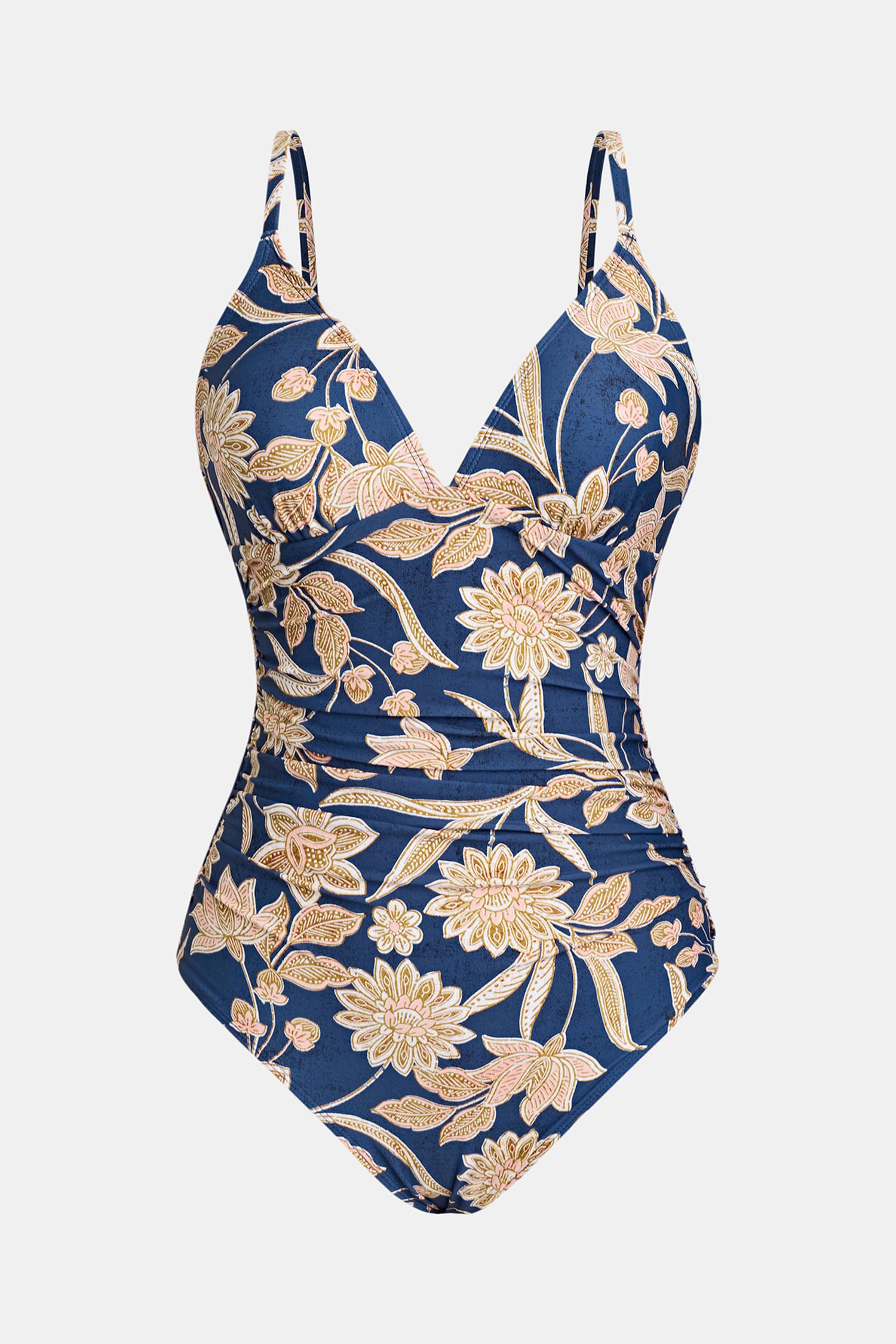 Paisley V Neck Tummy Control One Piece Swimsuit