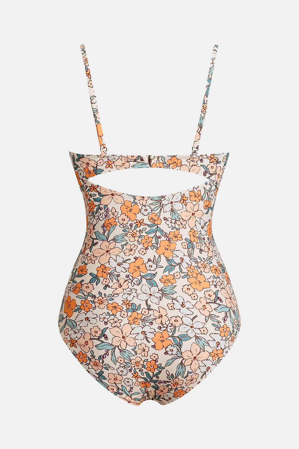 Yellow Ditsy Wrapped Cutout One Piece Swimsuit