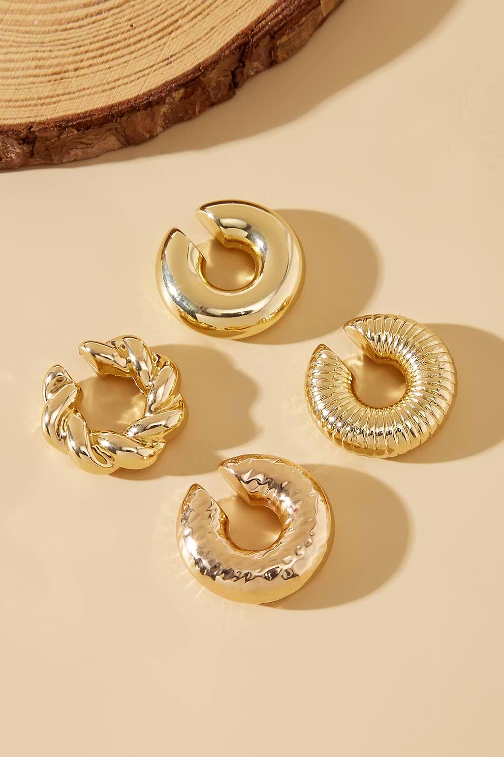 Gilded Gold-Tone Earrings Set
