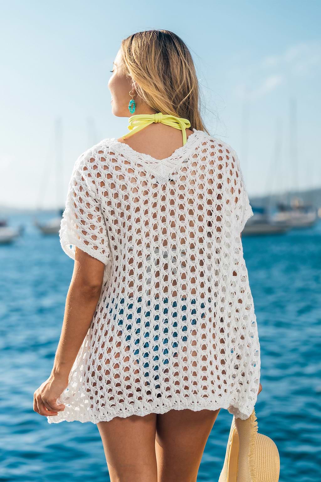 Summer Weave Beige Cover-Up Top