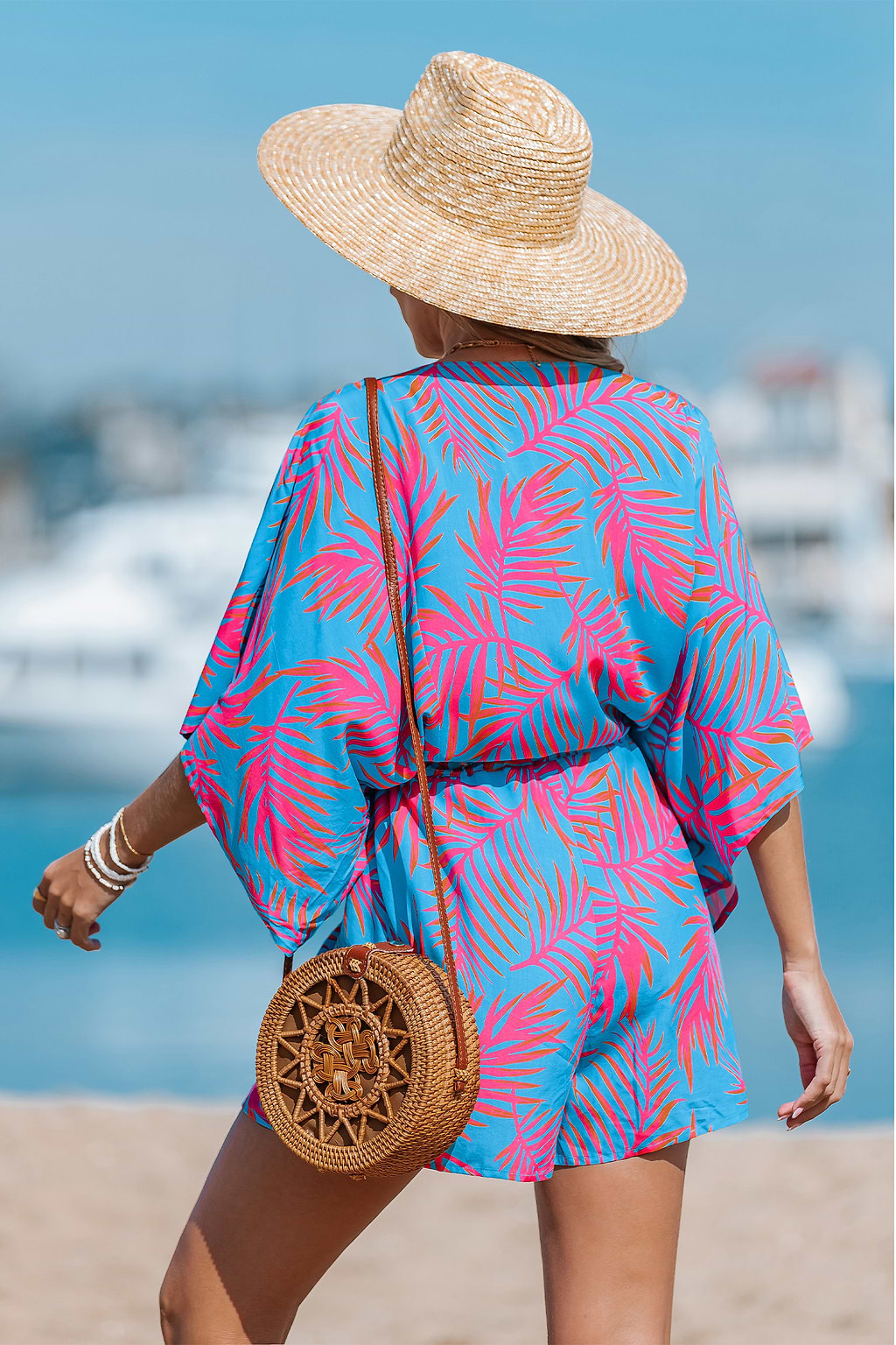 Vivid Palms Tropical Romper