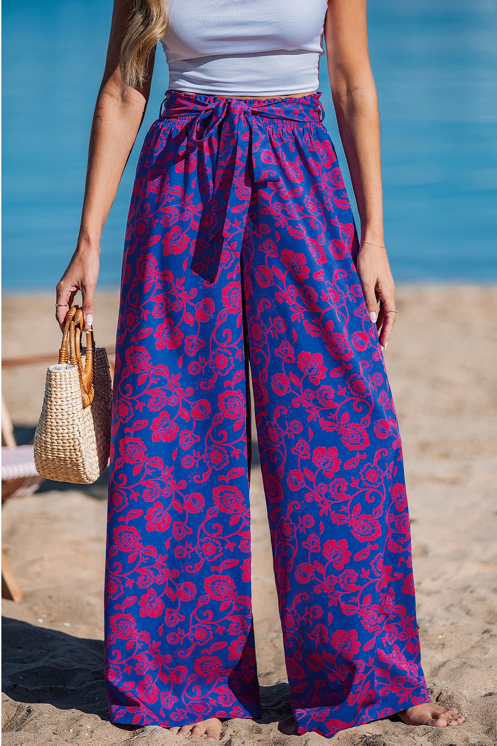 Celestial Waves Floral Cover-Up Pants