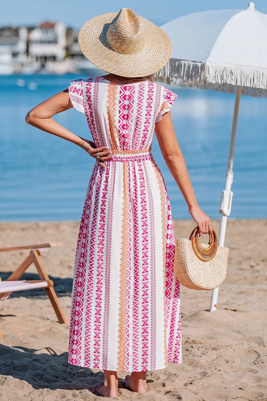 Tequila Sunrise Geo Maxi Dress