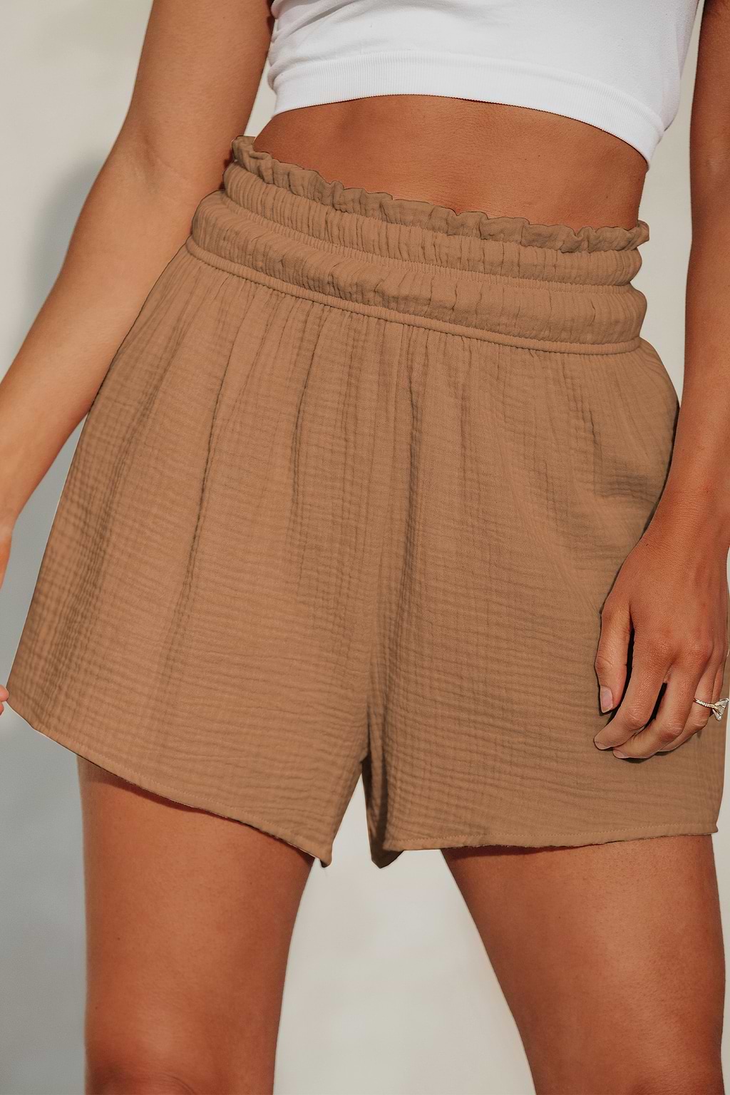 Clear Waves Brown Cover-Up Shorts