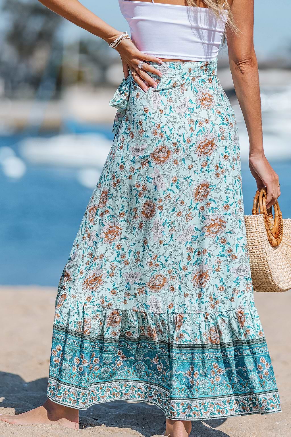 Boho Breeze Paisley Cover-Up Midi Skirt