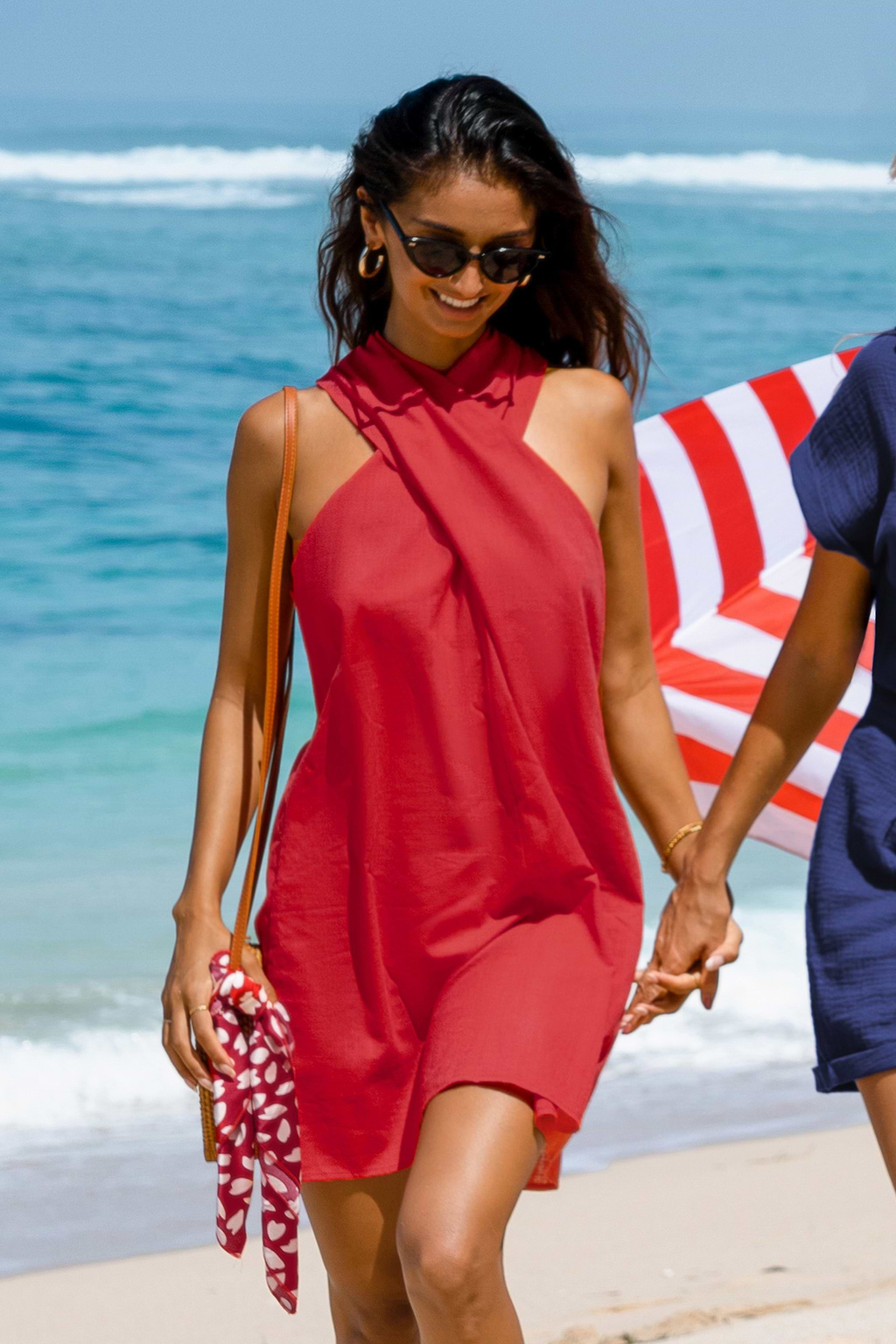 Sunshine Crisscross Halter Dress