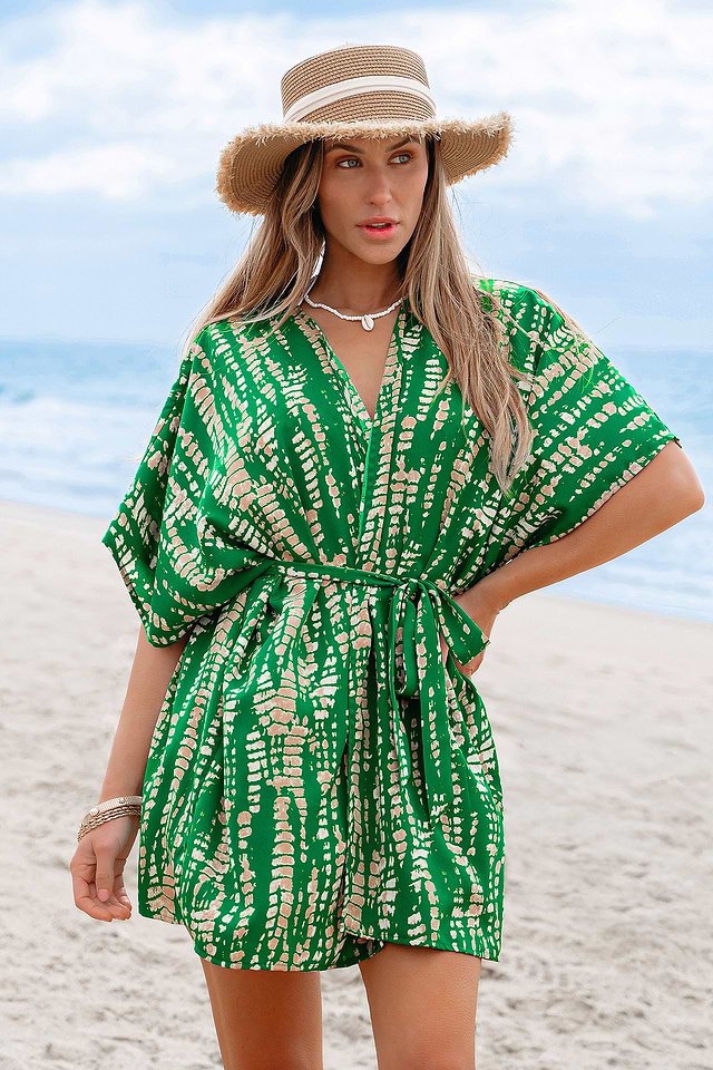 Tropical Vibes Green Kimono