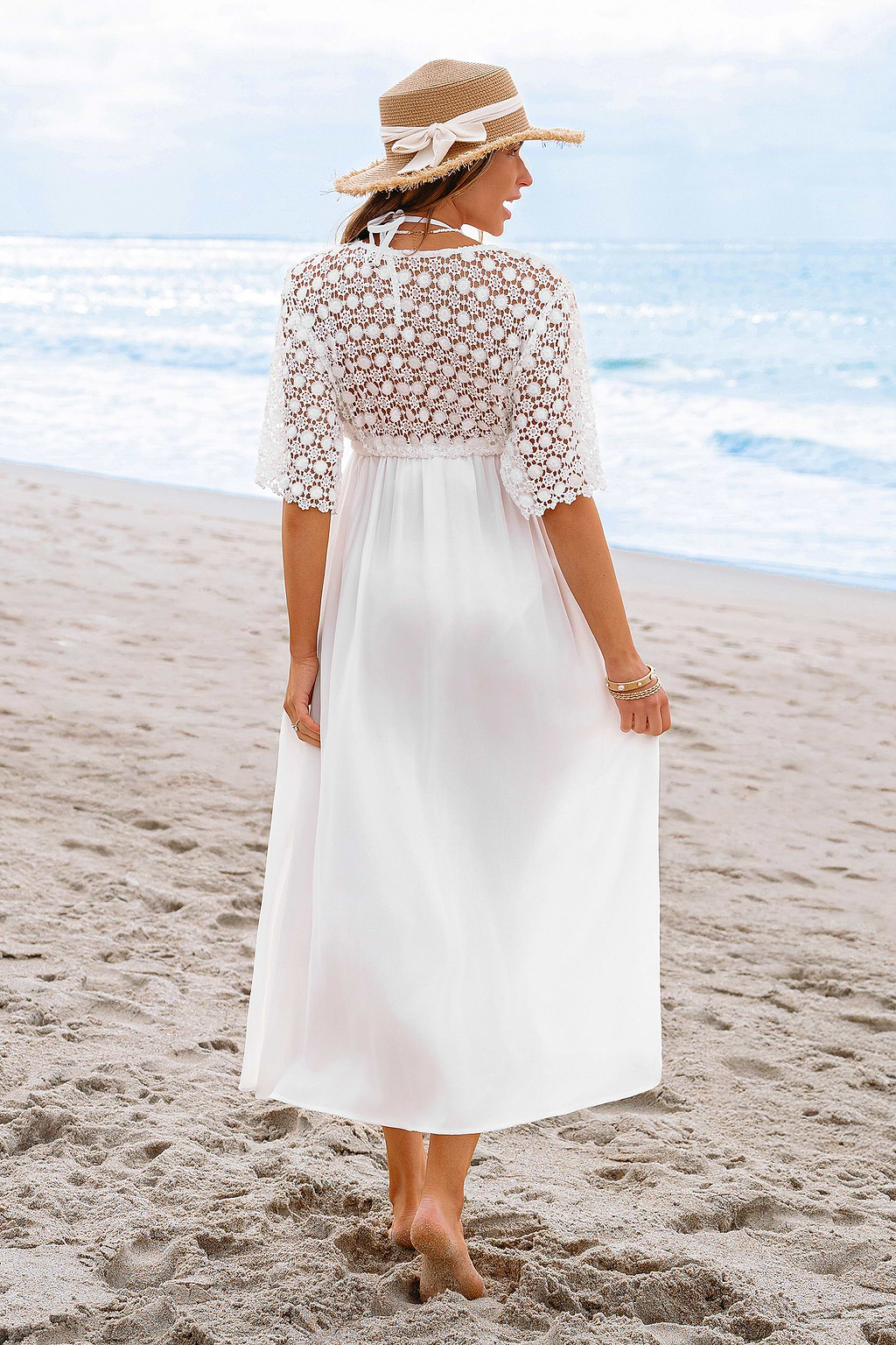 Dreamy Lace White Cover-Up Kimono