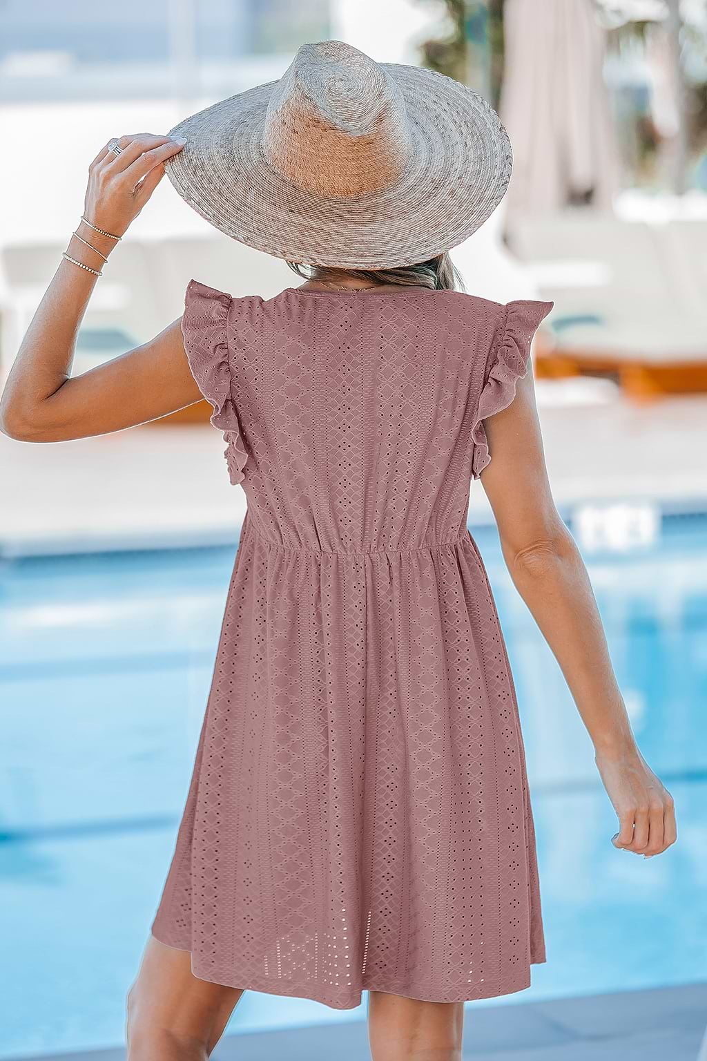 Coral Kiss Pink Cover-Up Mini Dress