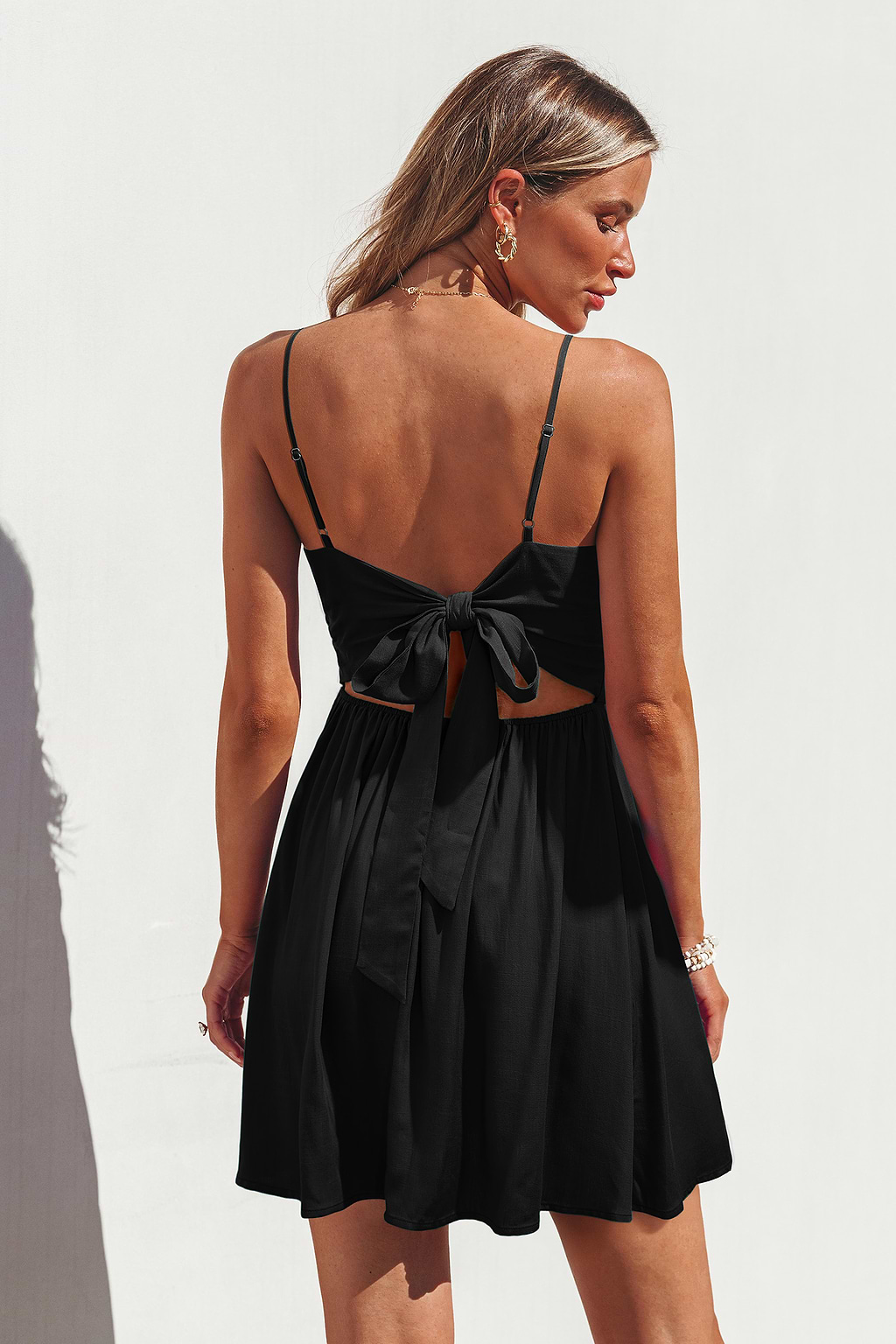 Chic Twist Black Mini Dress