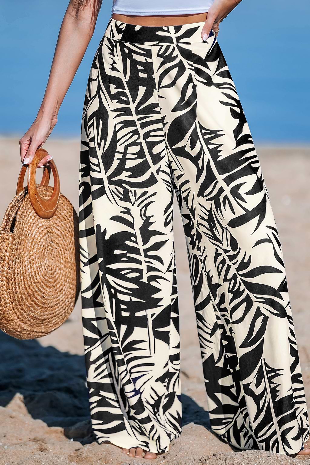 Beach Chic Tropical Cover-Up Pants